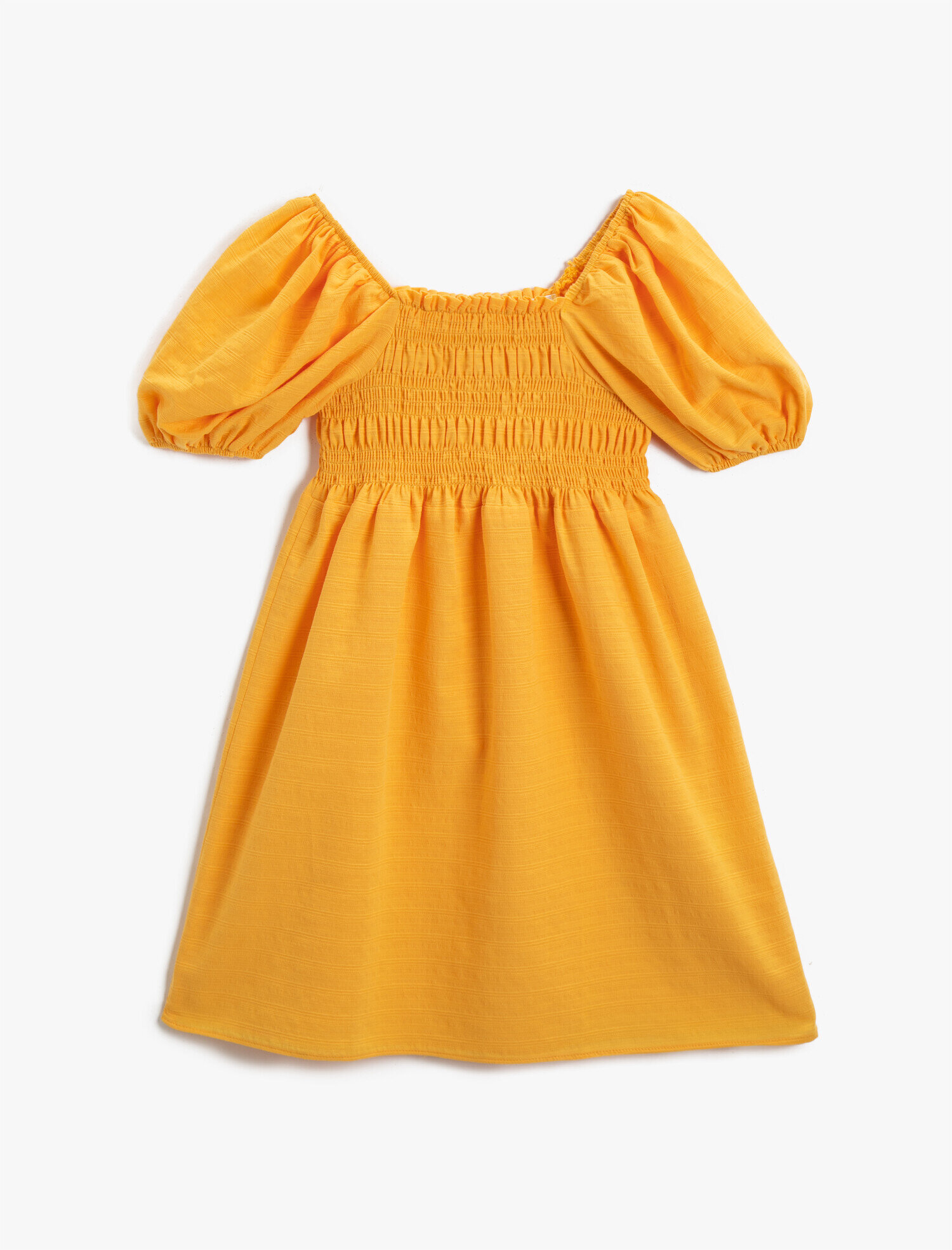  Kız Çocuk Balon Kol Elbise Pamuklu