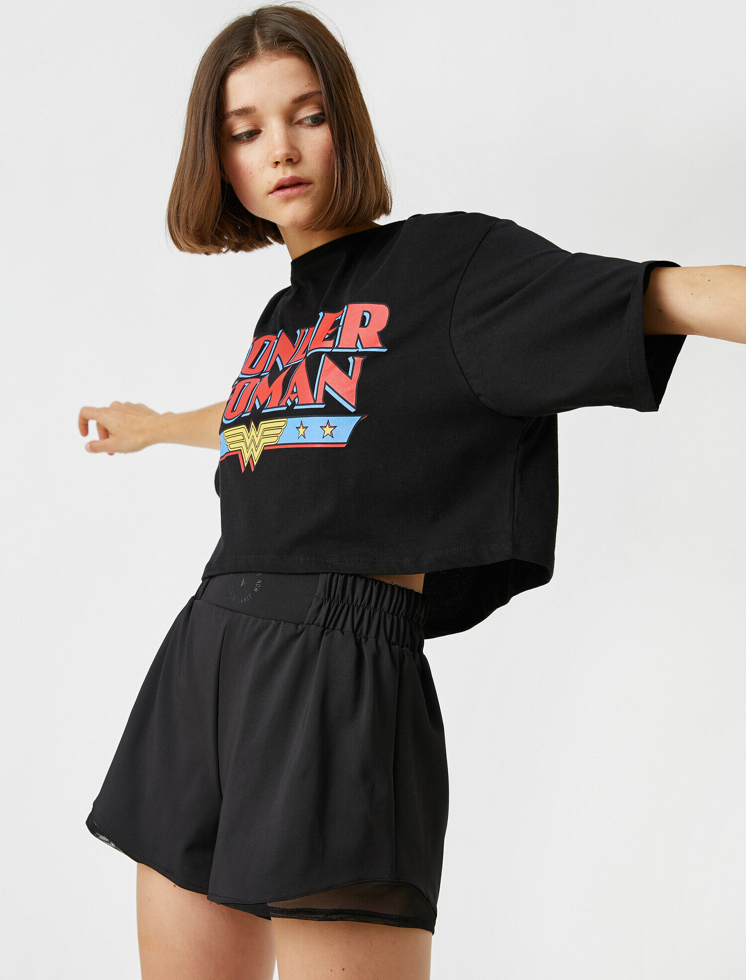   Wonder Woman Lisanslı Yazı Baskılı Tişört Pamuklu