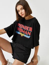 Wonder Woman Lisanslı Yazı Baskılı Tişört Pamuklu