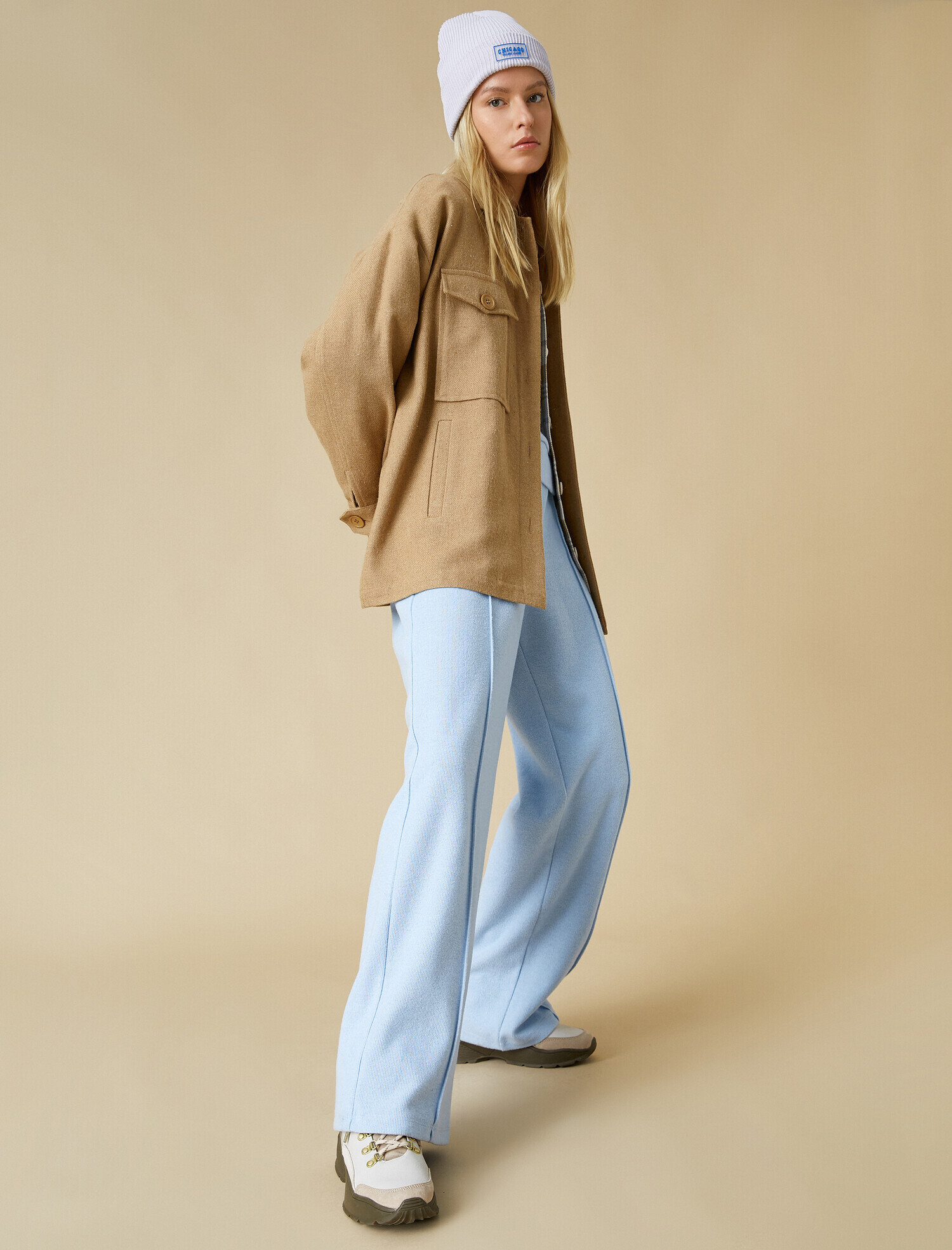   Yüksek Bel Eşofman Altı Beli Lastikli Geniş Paça