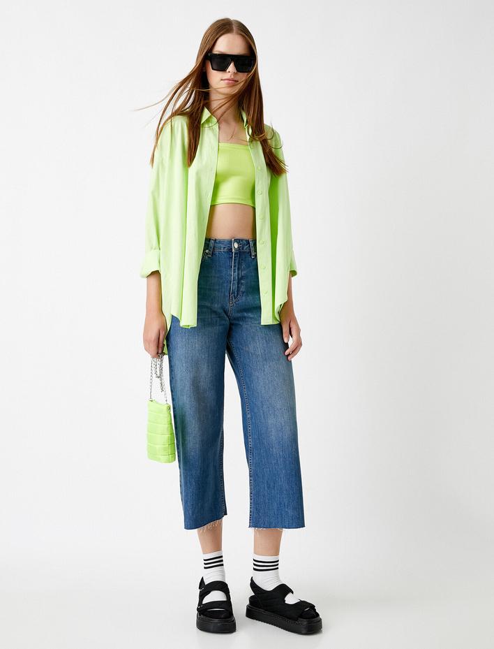  Bol Paça Yüksek Bel Kot Pantolon - Bianca Jean