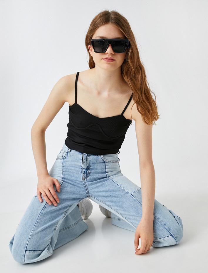  Crop Atlet İnce Askılı