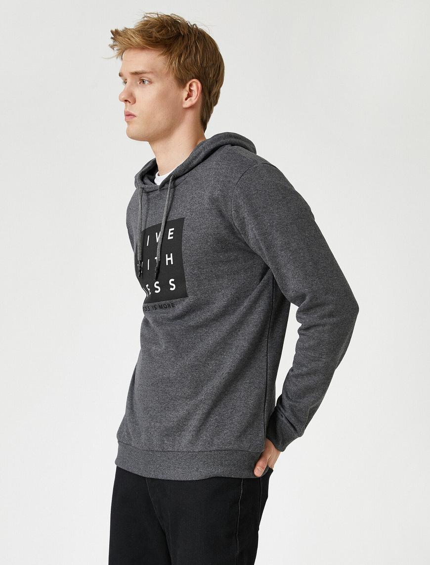   Baskılı Kapüşonlu Sweatshirt