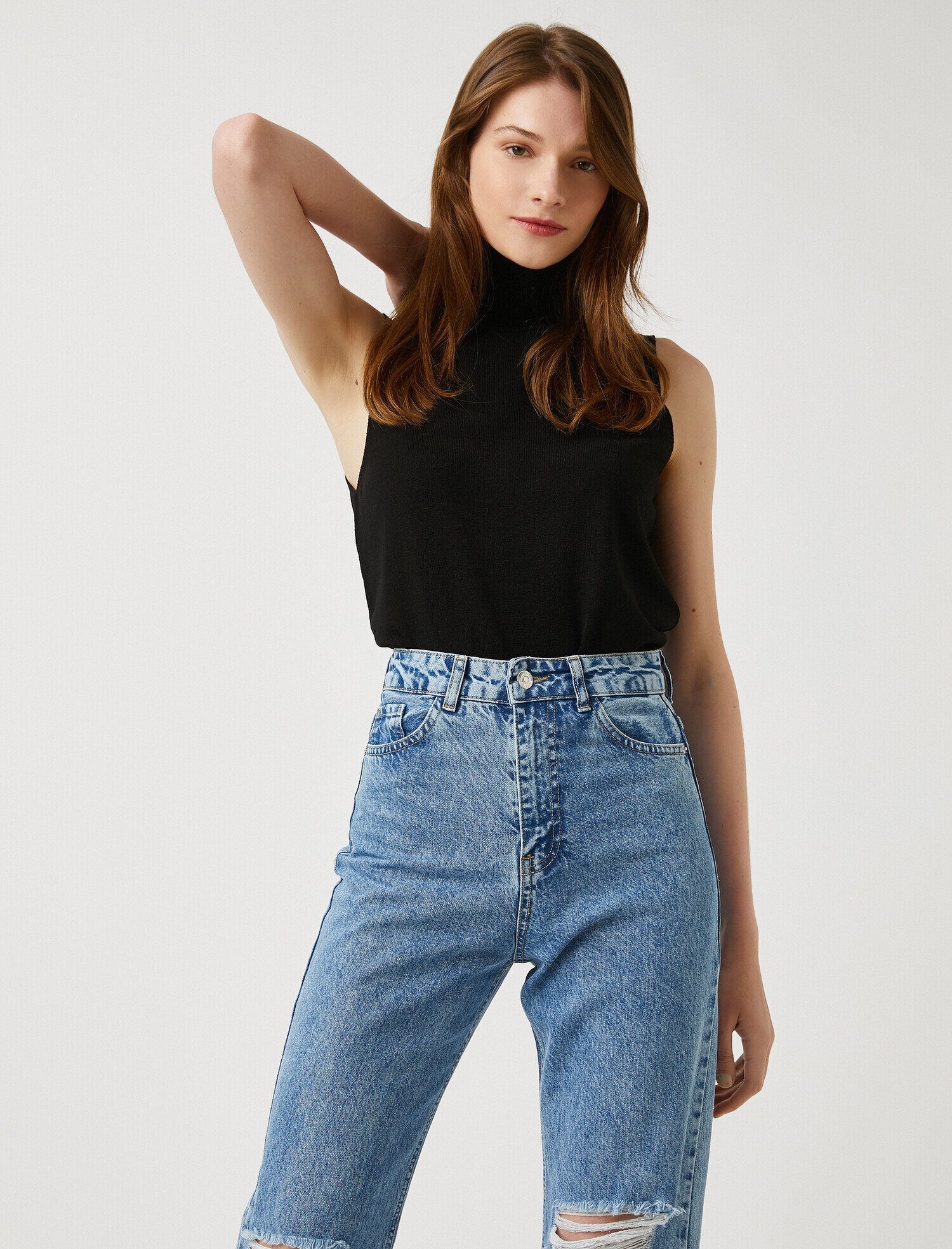   Balıkçı Yaka Kolsuz Triko Atlet