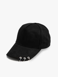 Metal Halka Aksesuarlı Cap Şapka