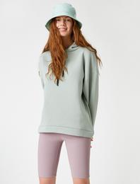 Oversize Kapüşonlu Sweatshirt Bağcık Detaylı