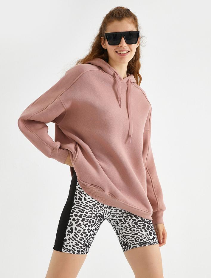  Kapüşonlu Sweatshirt Uzun Kollu