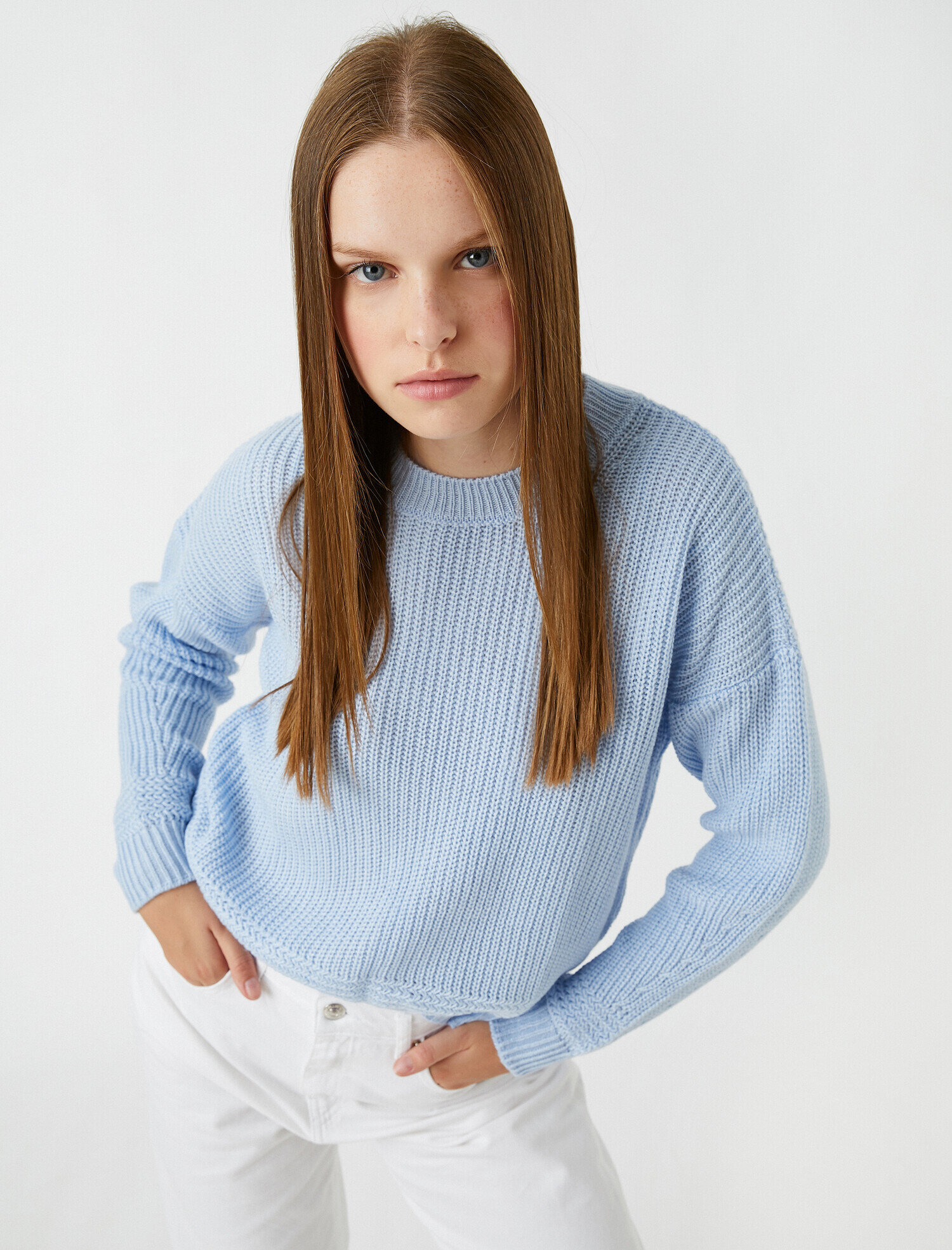   Bisiklet Yaka Triko Kazak Uzun Kollu