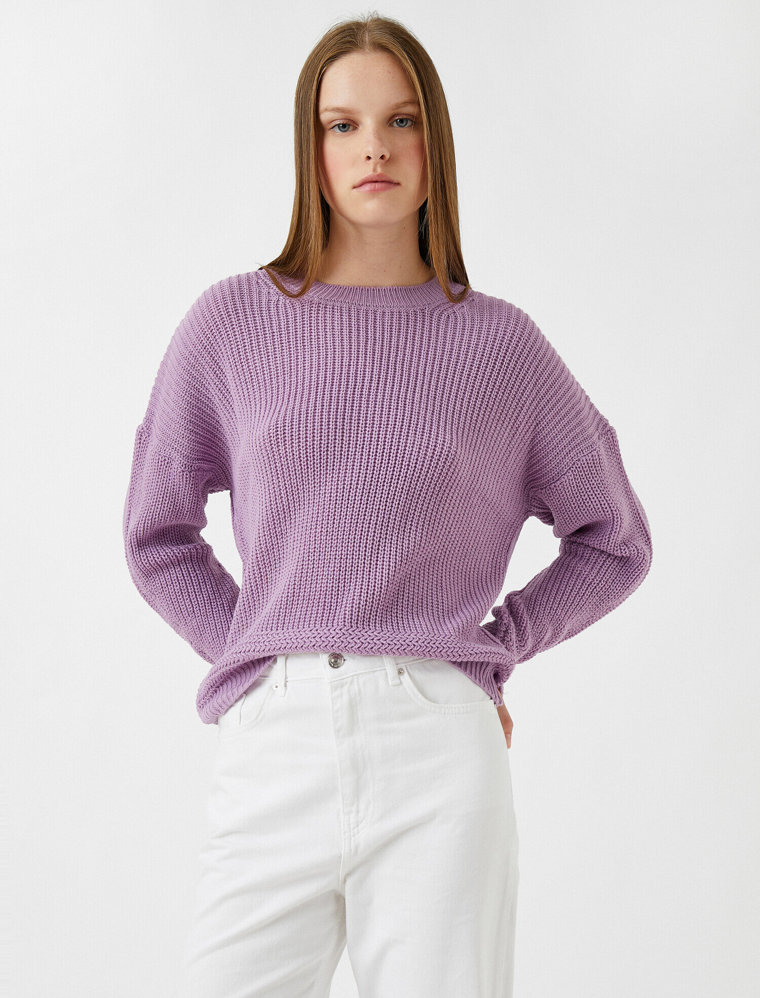   Bisiklet Yaka Triko Kazak Uzun Kollu