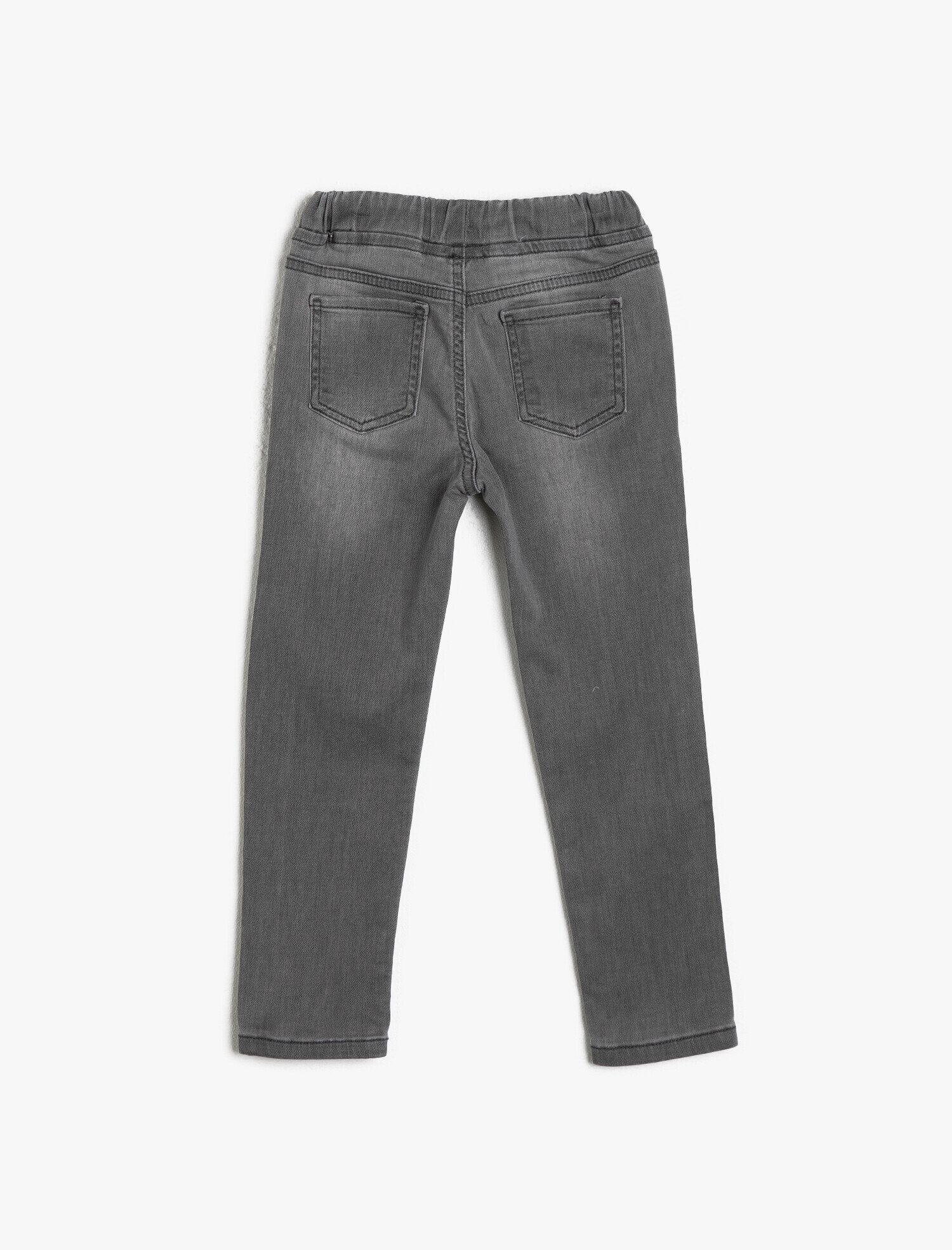  Erkek Çocuk Kot Pantolon Pamuklu Beli Bağlamalı - Straight Jean