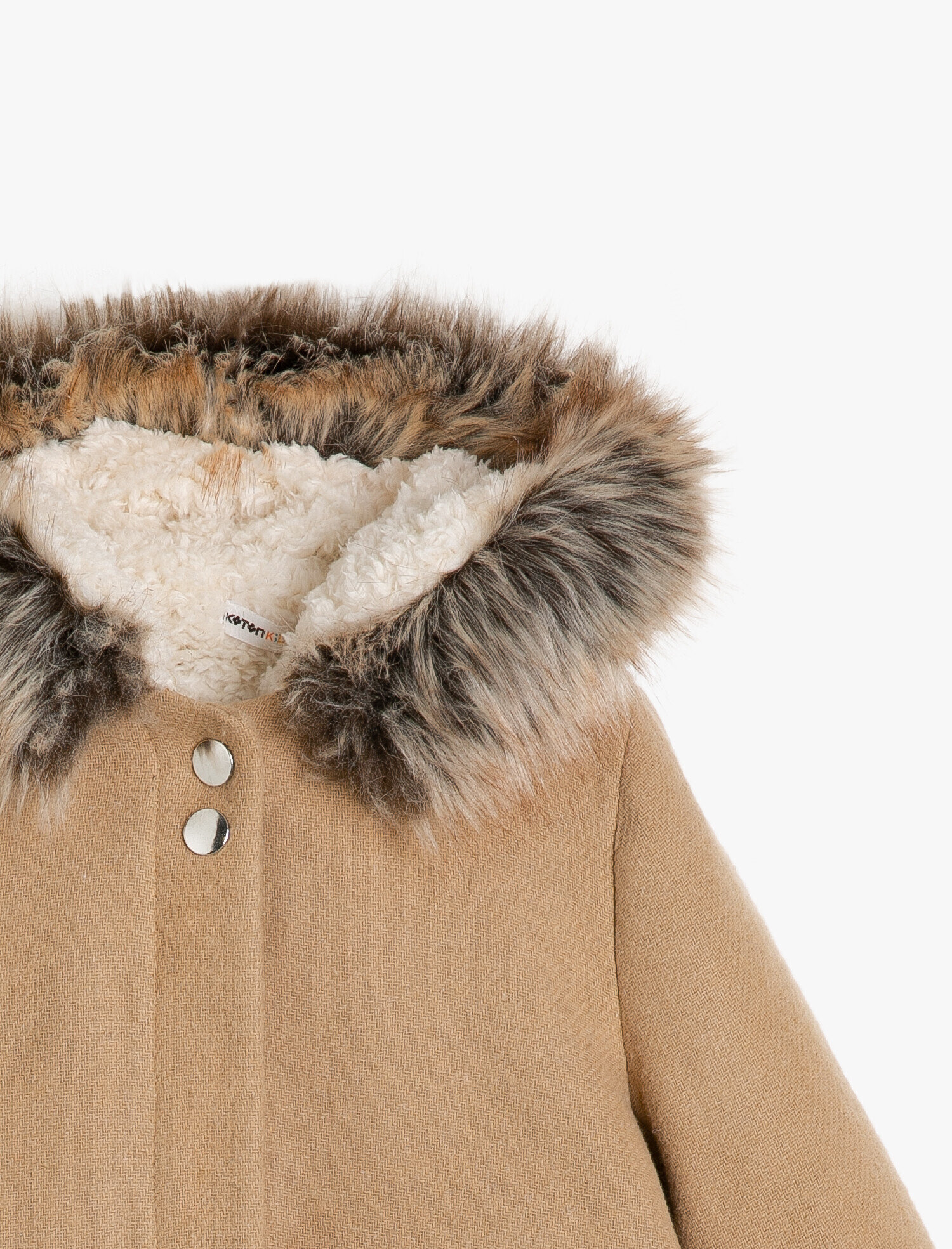  Kız Çocuk Suni Kürk Detaylı Kaban