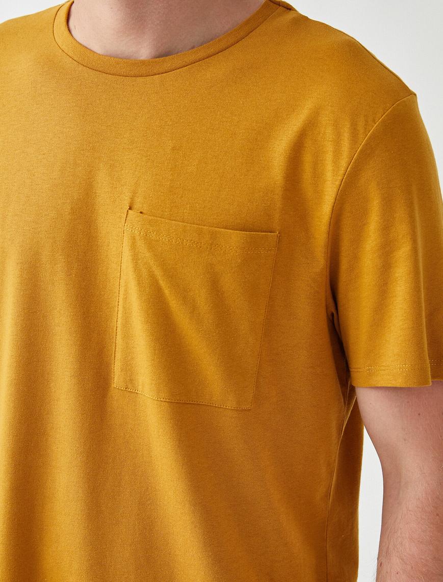   Basic Tişört Cepli Pamuklu