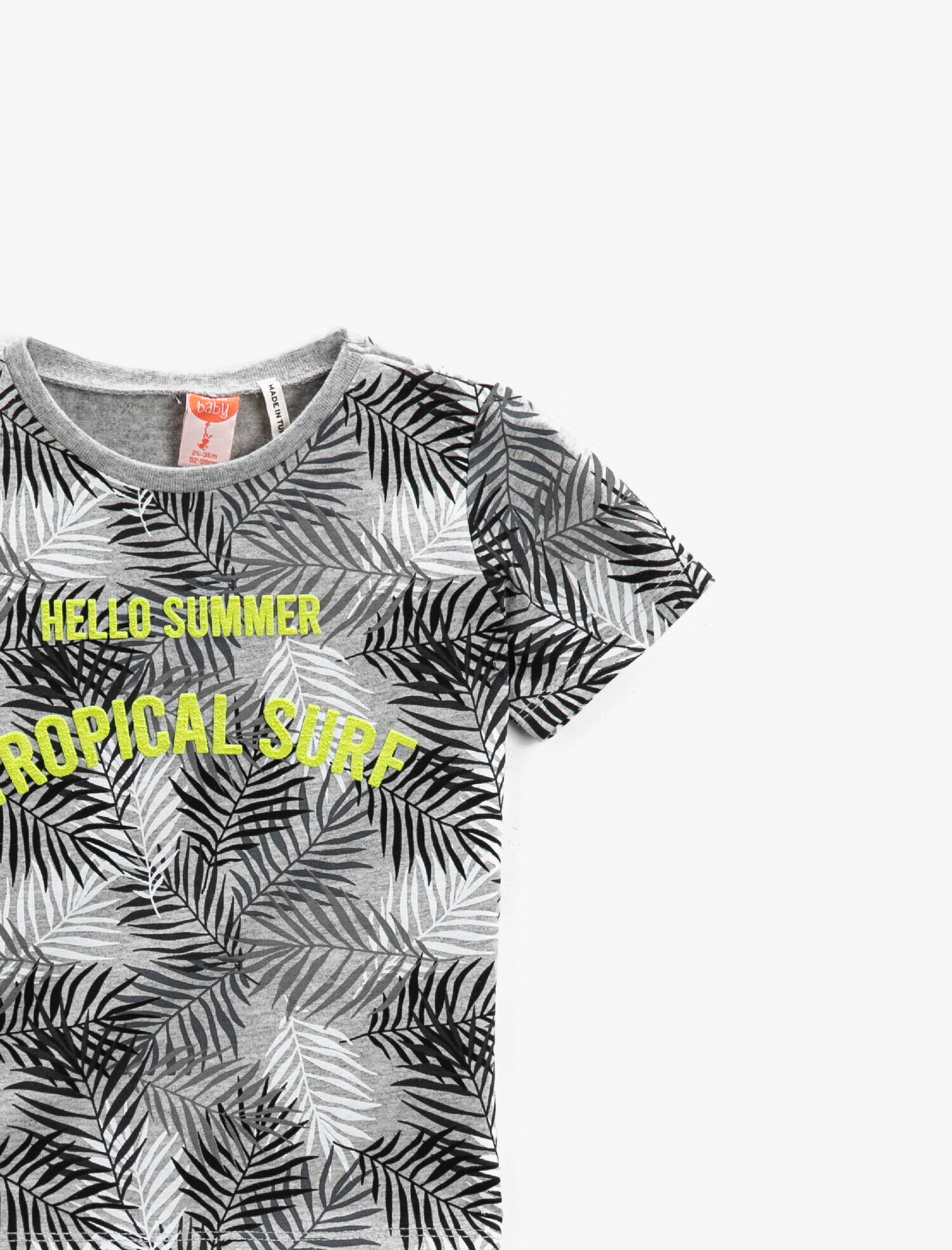  Erkek Bebek Baskılı Tişört Bisiklet Yaka Pamuklu