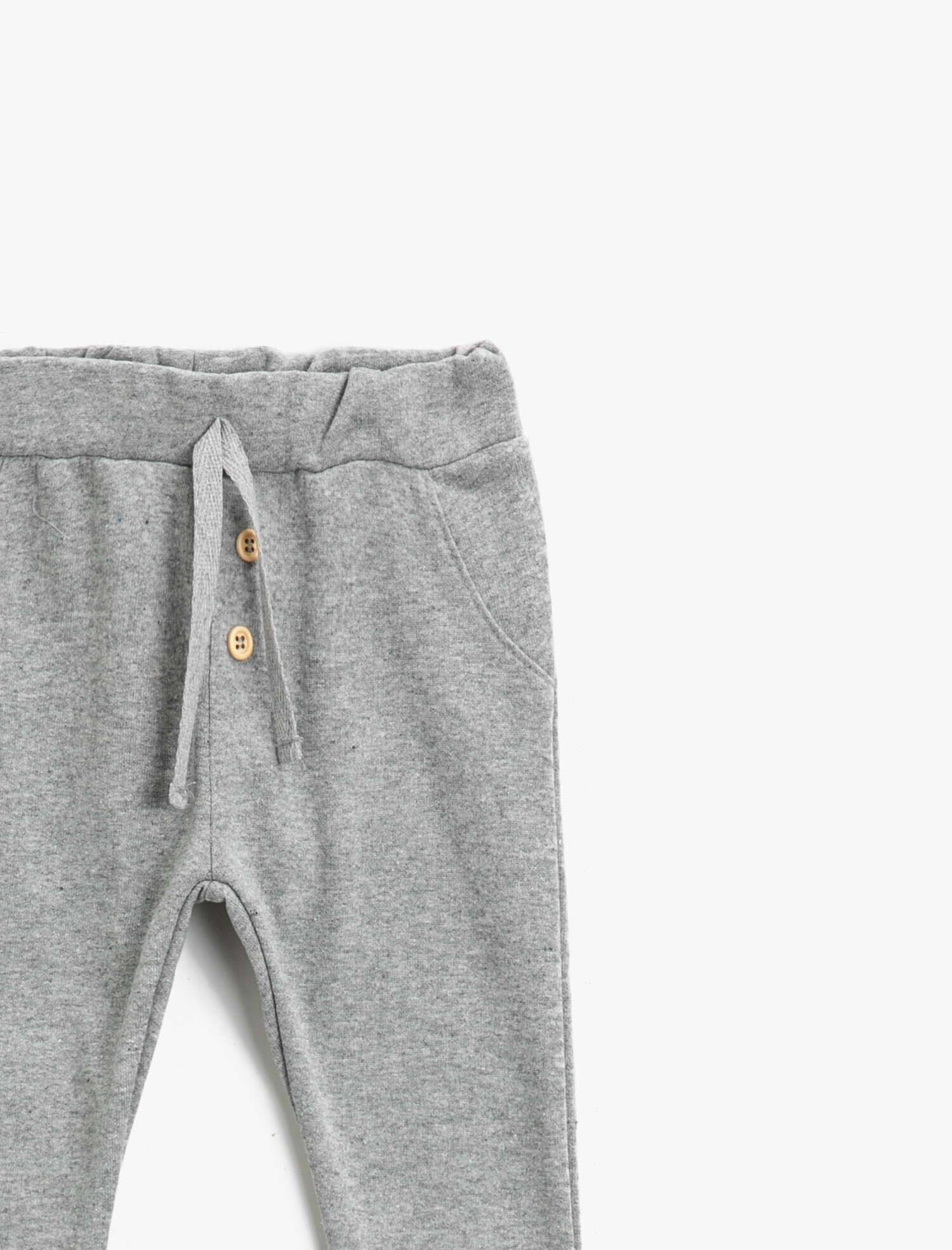  Erkek Bebek Beli Bağlamalı Düğmeli Basic Eşofman Altı