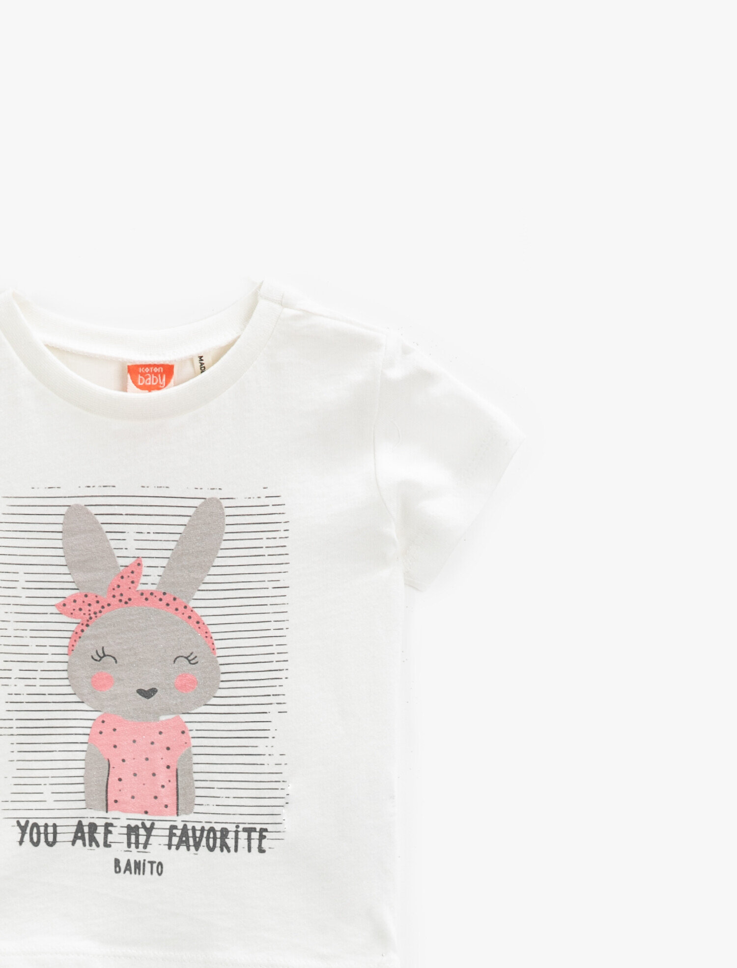  Kız Bebek Baskılı Tişört Kısa Kollu Pamuklu