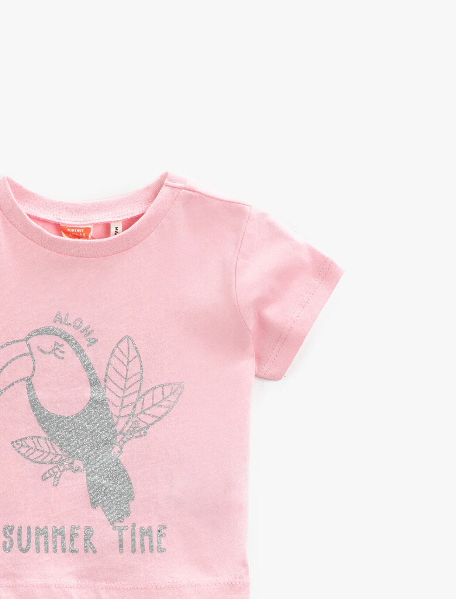  Kız Bebek Baskılı Tişört Kısa Kollu Pamuklu