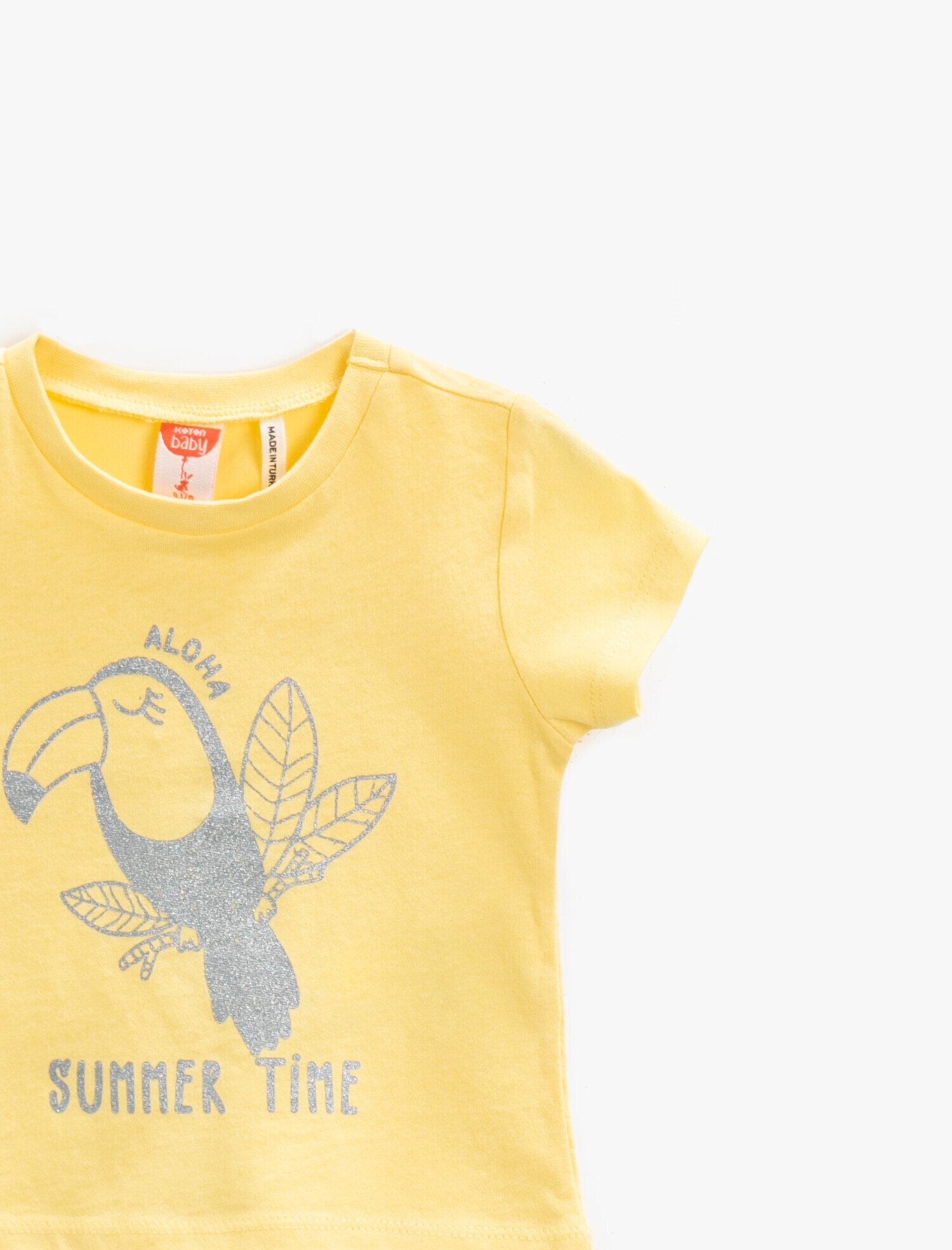  Kız Bebek Baskılı Tişört Kısa Kollu Pamuklu