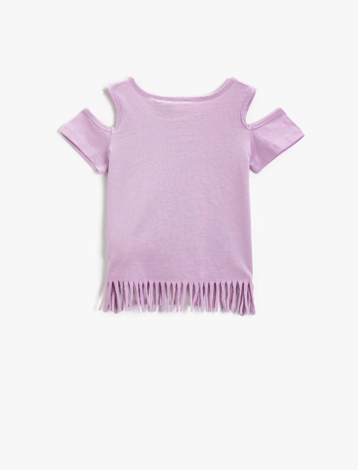 Kız Bebek Snoopy Tişört Lisanslı Baskılı Püsküllü Pamuklu