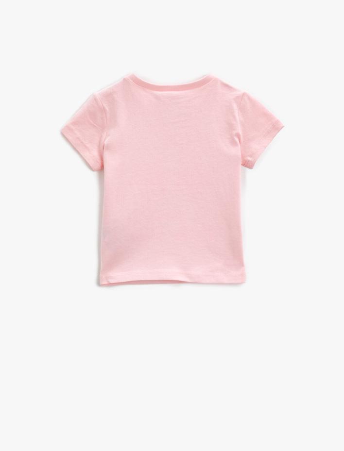 Kız Bebek Kısa Kollu Tişört Baskılı Pamuklu