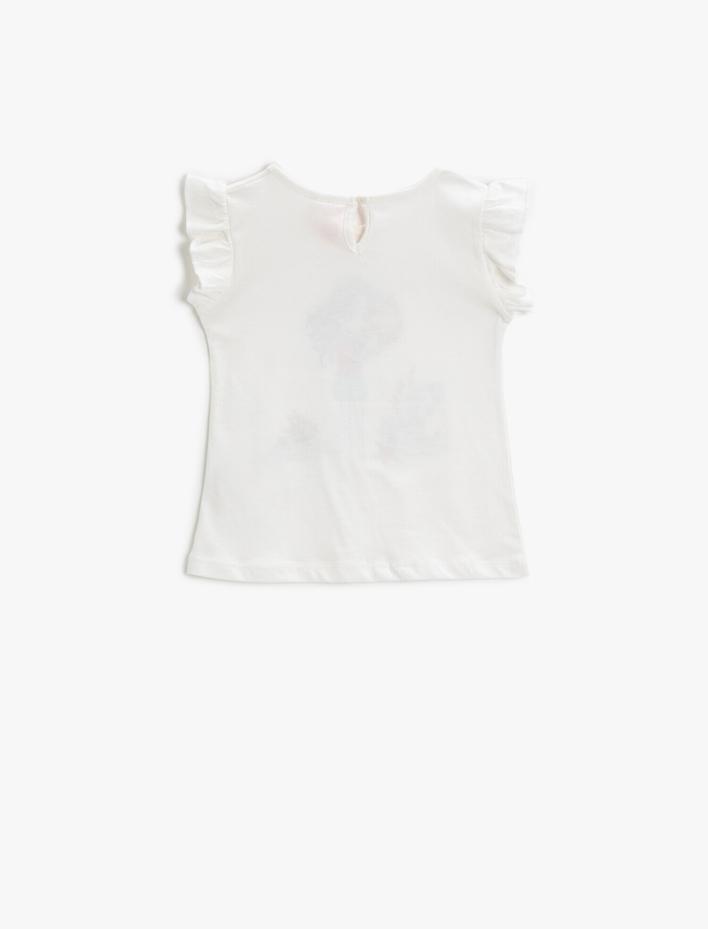 Kız Bebek Baskılı Atlet Pamuklu Fırfırlı