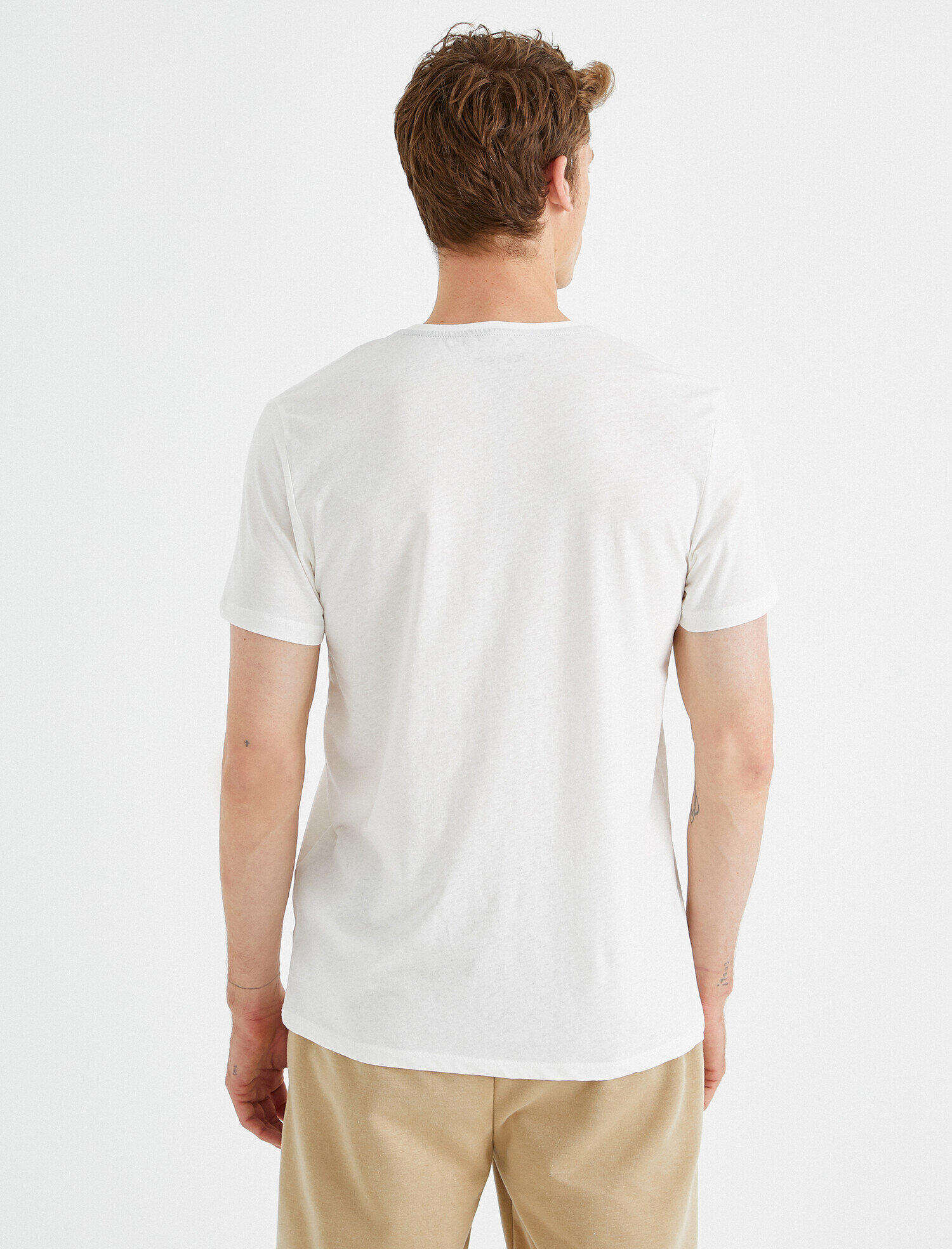   Bisiklet Yaka Tişört Pamuklu