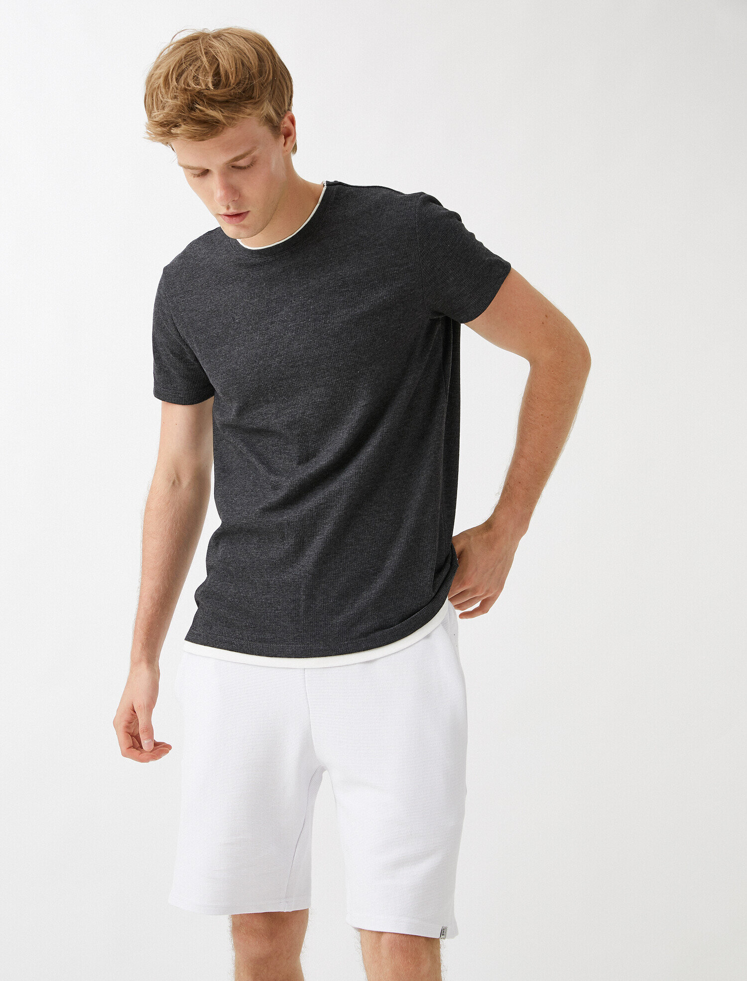   Basic Tişört Petek Dokulu