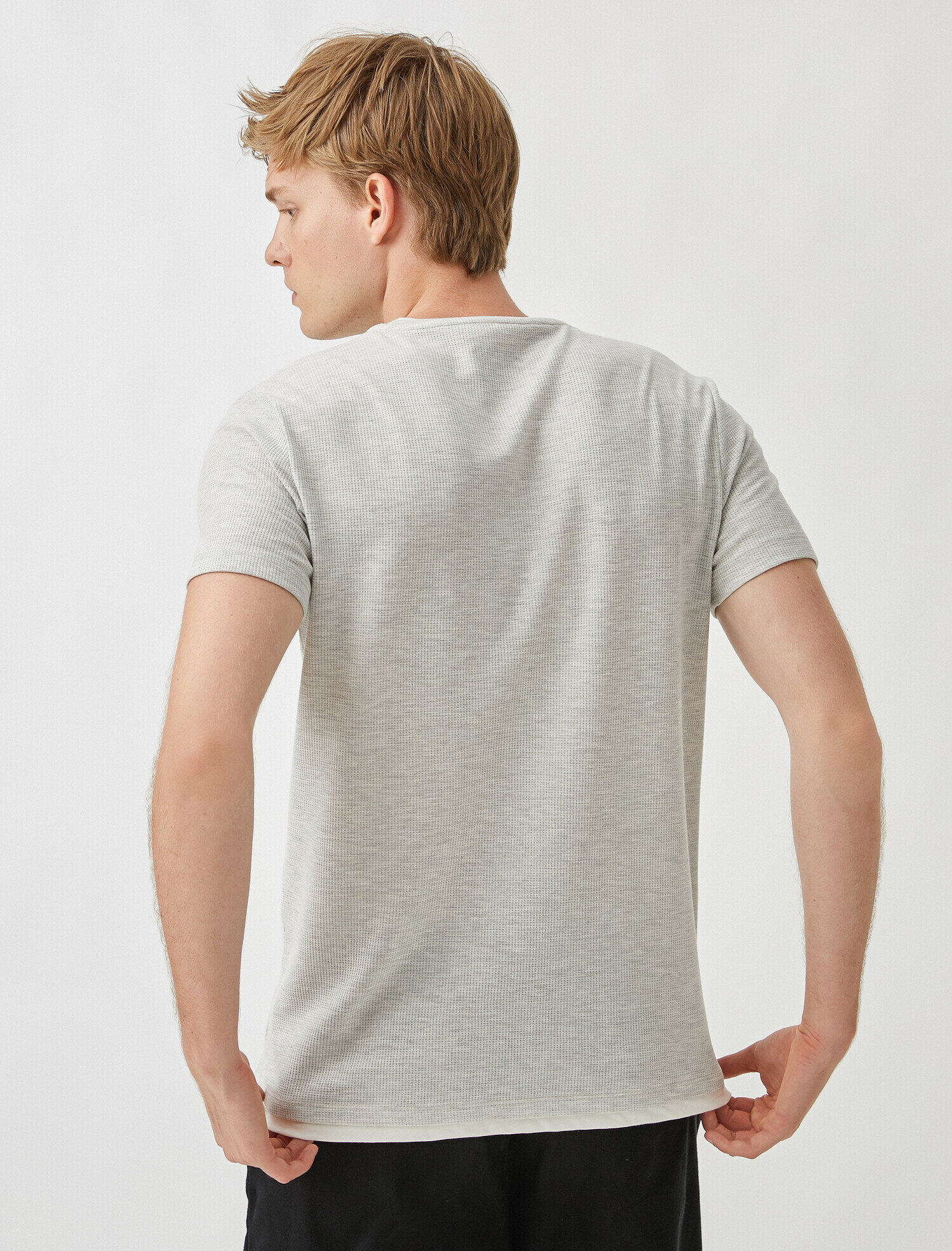   Basic Tişört Petek Dokulu