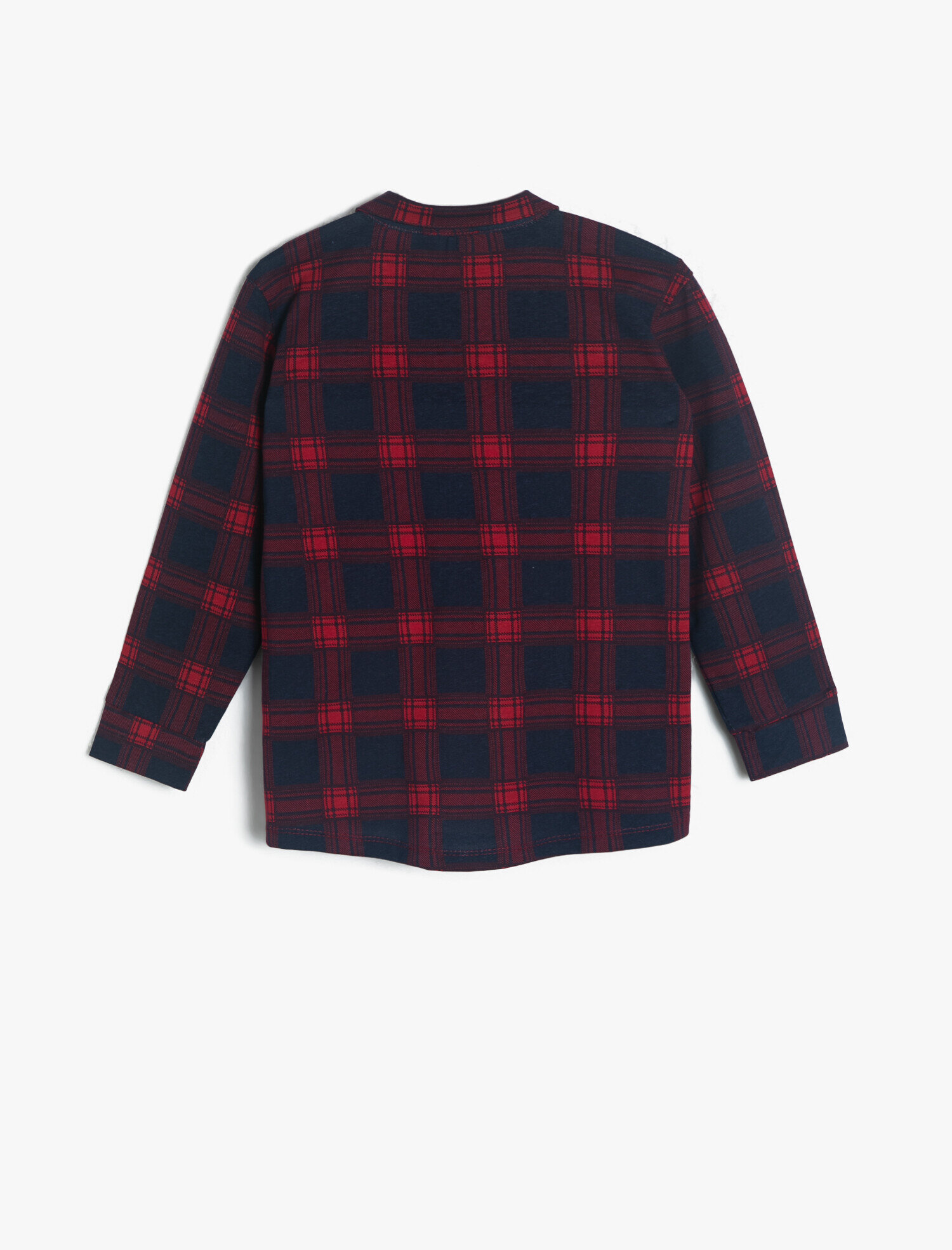  Erkek Çocuk Kareli Gömlek Klasik Yaka Uzun Kollu