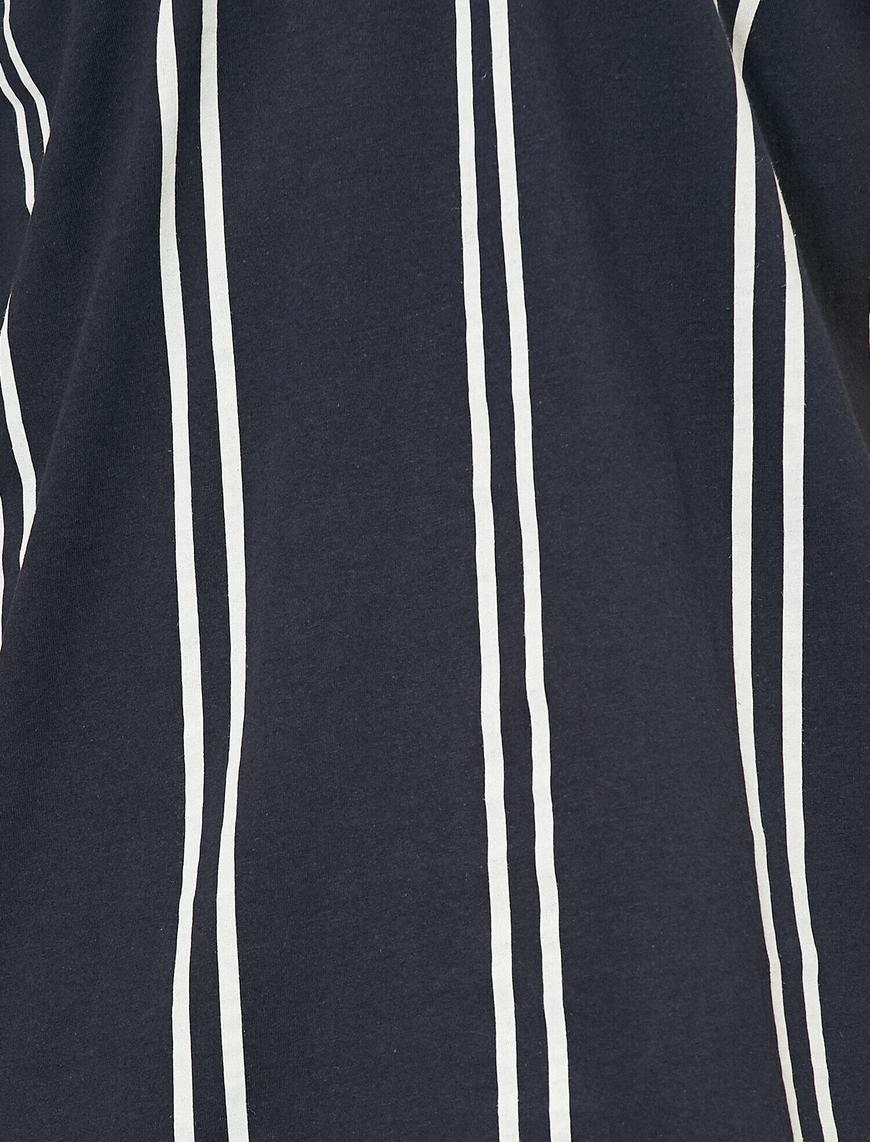   Polo Yaka Dikey Çizgili Süprem Kumaş Slim Fit Tişört