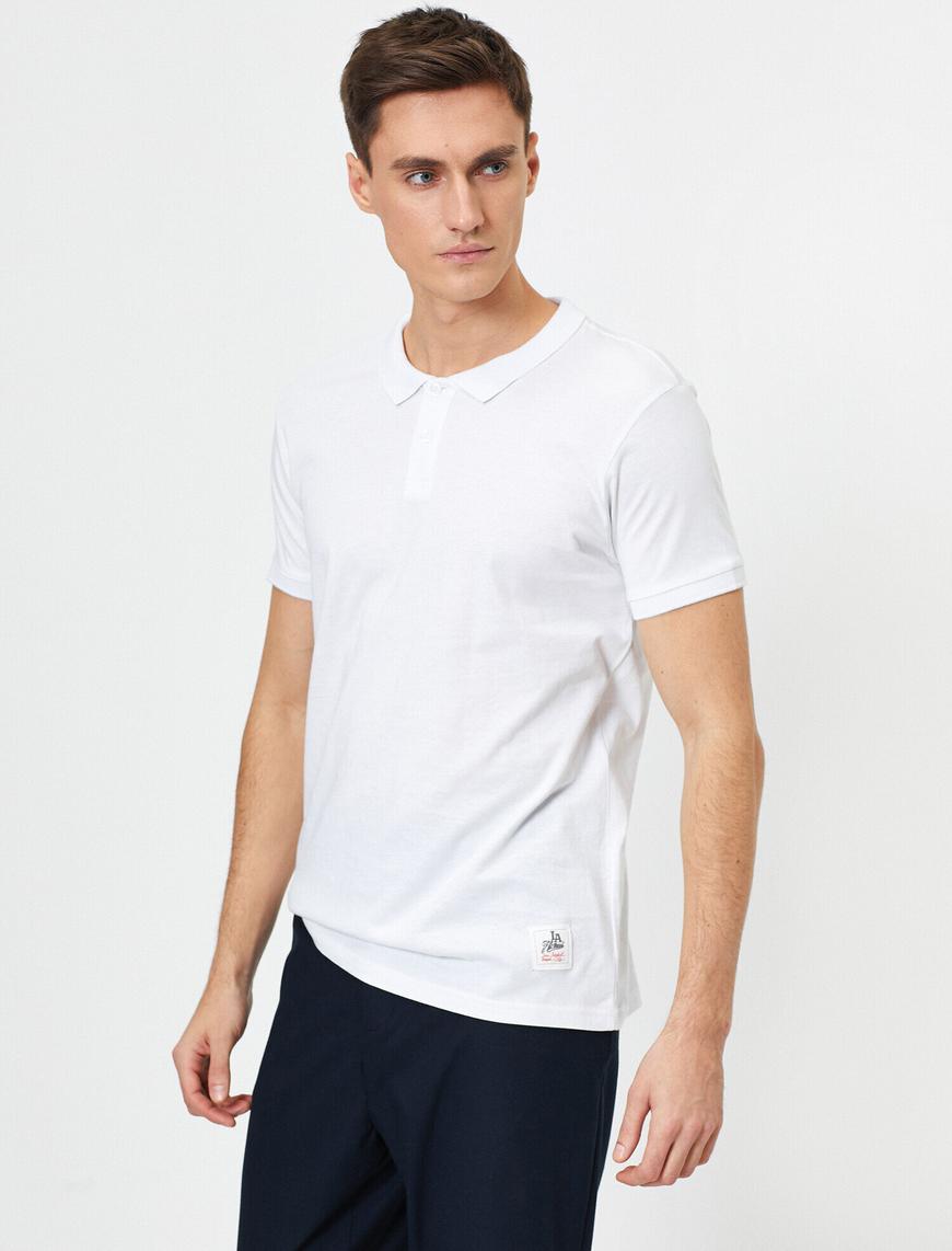   Süs Etiket Detaylı Slim Fit Polo Yaka Tişört