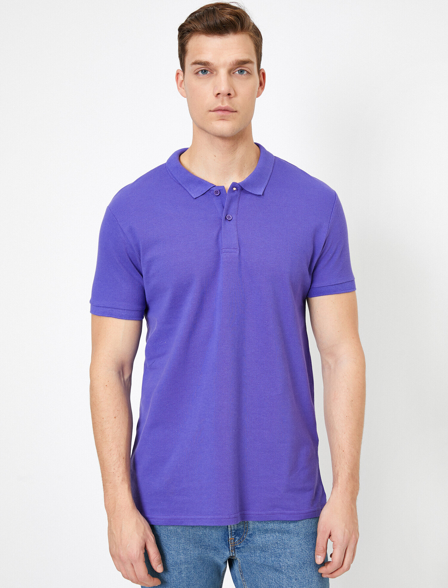   Polo Yaka Kısa Kollu Dar Kesim Basic Tişört