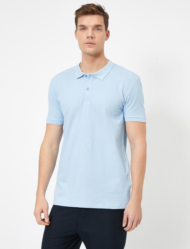  Polo Yaka Kısa Kollu Slim Fit Basic Tişört