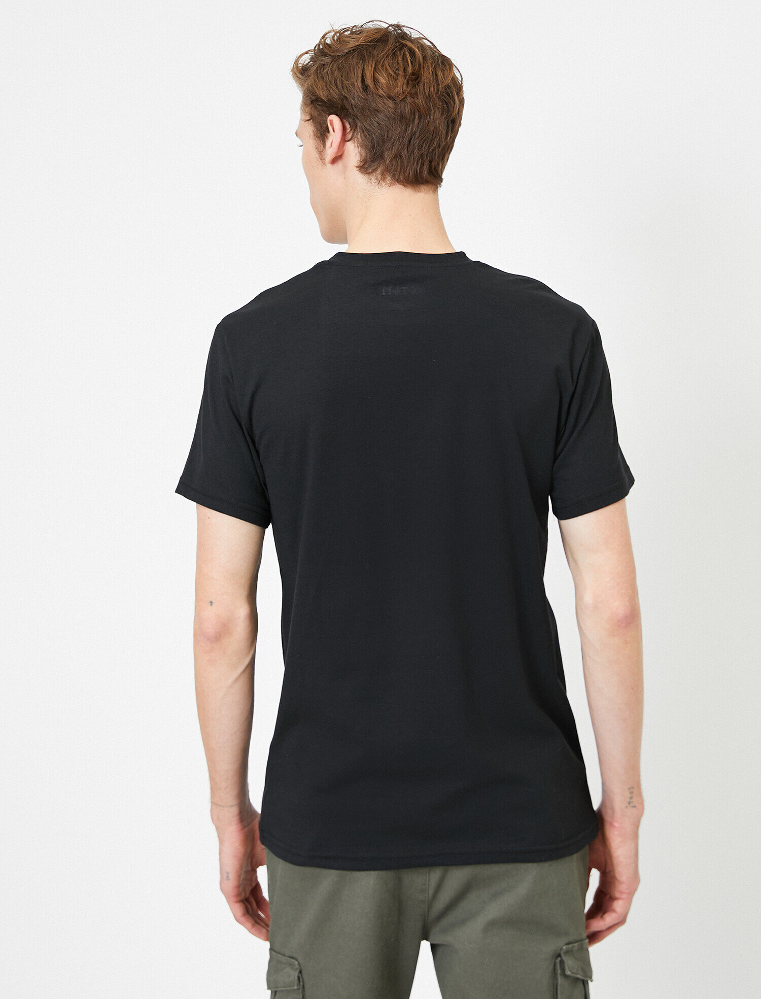   Baskılı Tişört Kısa Kollu Bisiklet Yaka