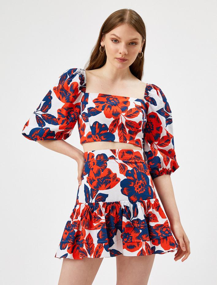  Çiçekli Bluz Pamuklu