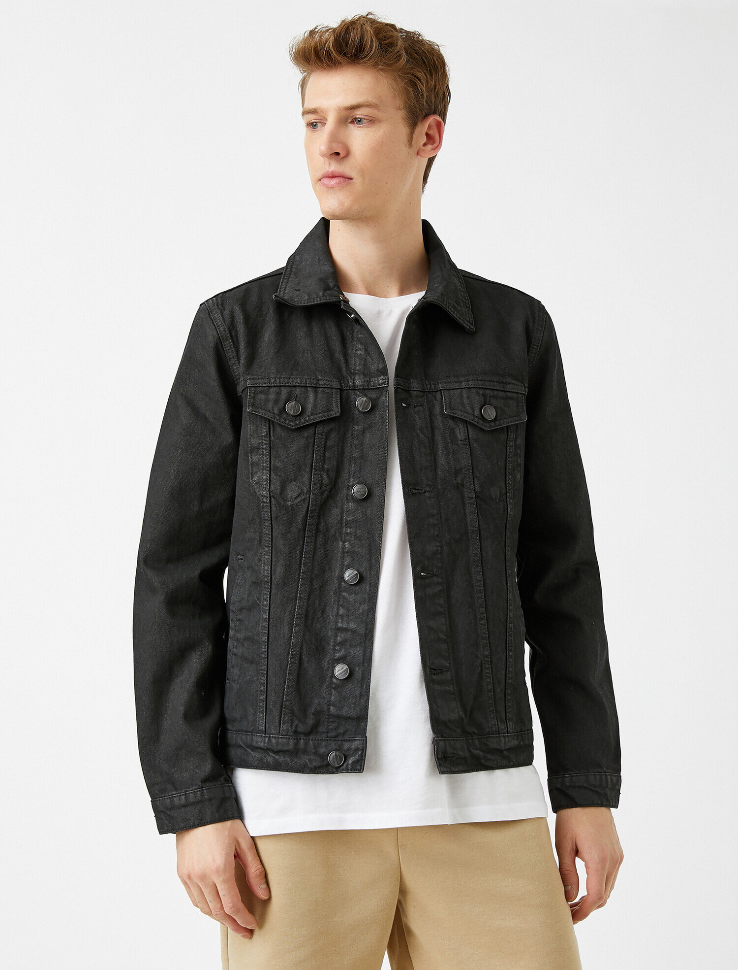   Yakası Suni Kürklü Pamuklu Jean Ceket