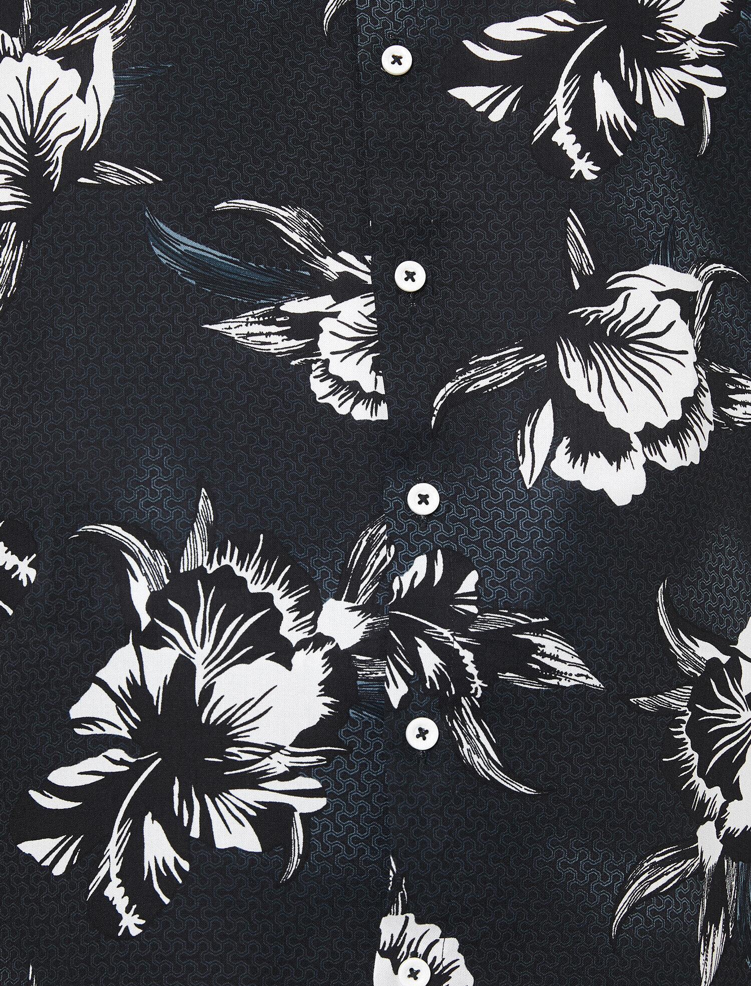   Çiçek Desenli Kısa Kollu Regular Fit Gömlek