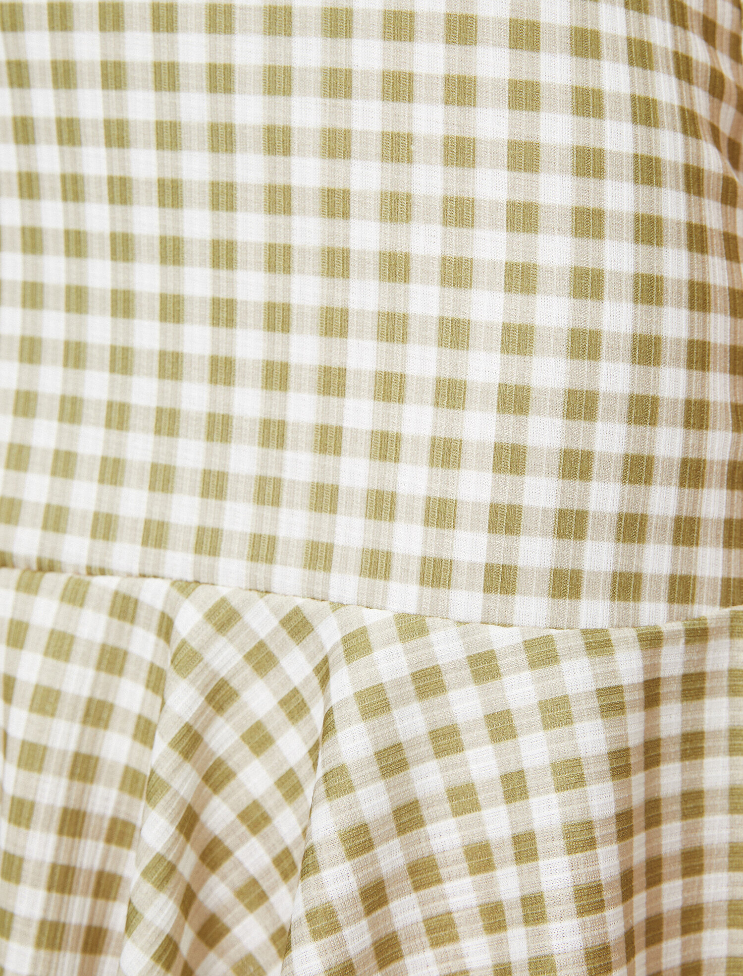   Volan Detaylı Ekoseli Mini Etek