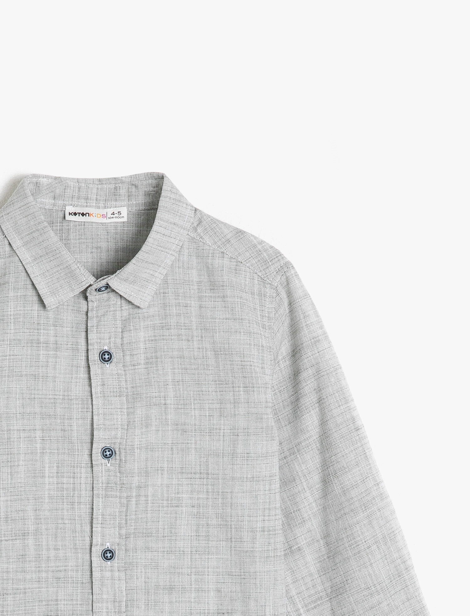  Erkek Çocuk Kırçıllı Kumaştan Uzun Kollu Klasik Yaka Gömlek