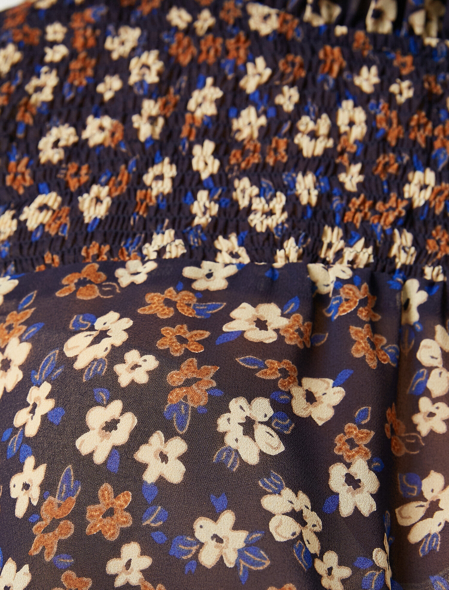   Balıkçı Yaka Uzun Kollu Çiçekli Bluz