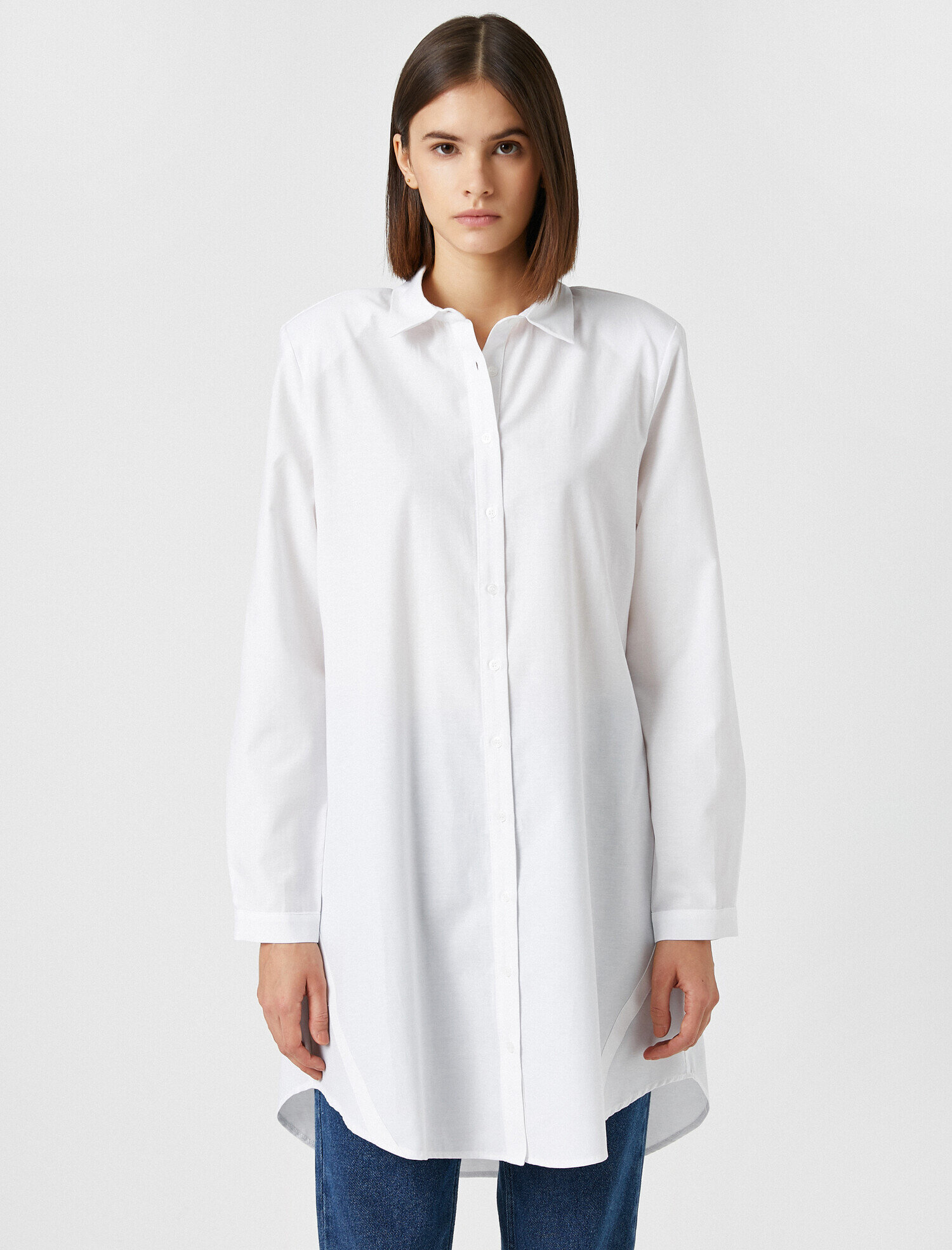   Pamuklu Gömlek Yaka Tunik