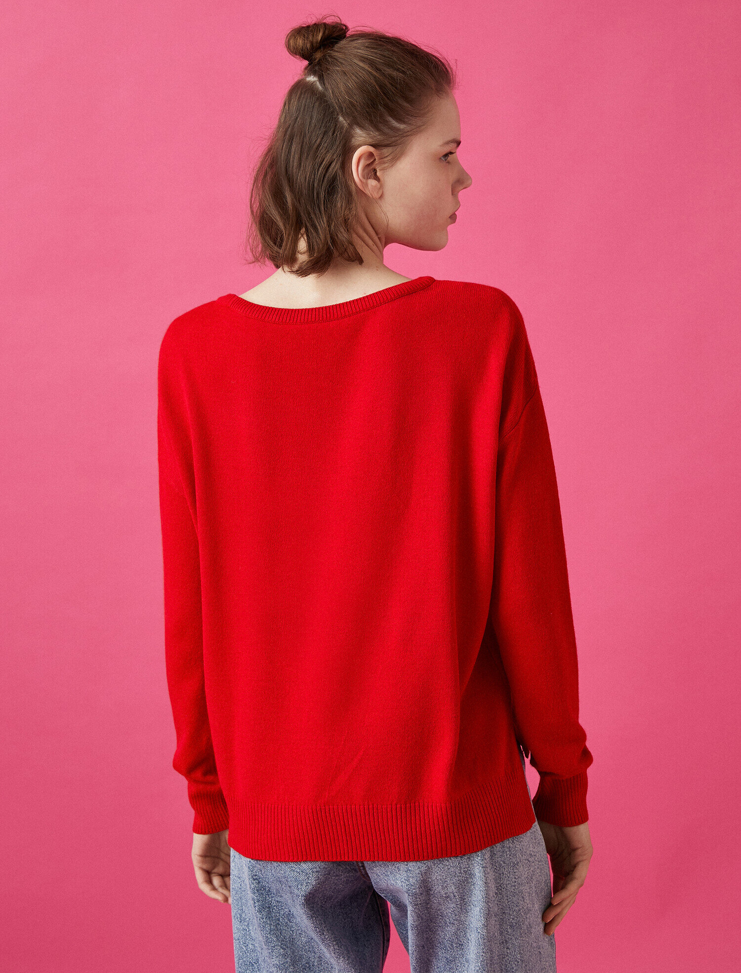   Bisiklet Yaka Triko Kazak