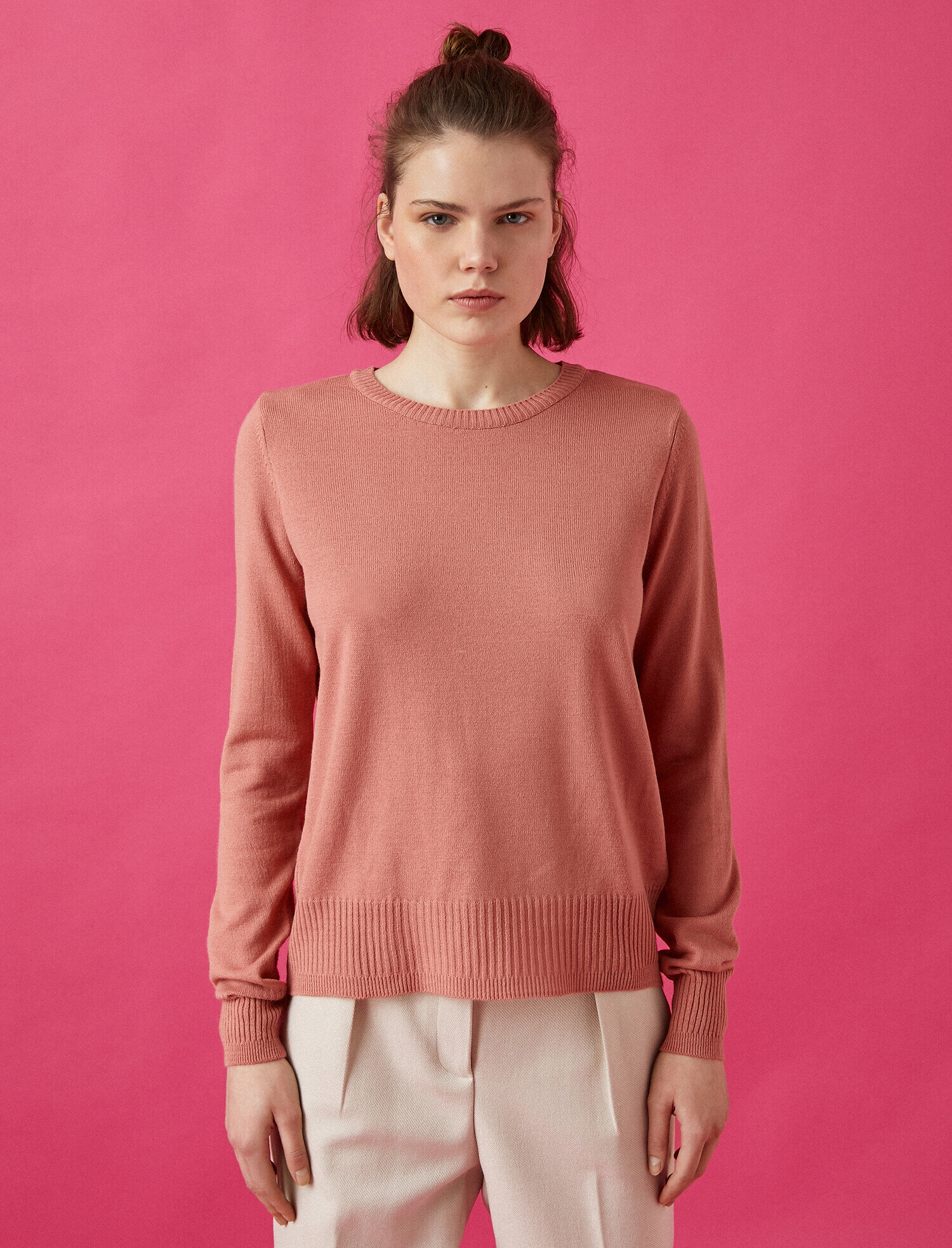   Bisiklet Yaka Uzun Kollu Triko Kazak