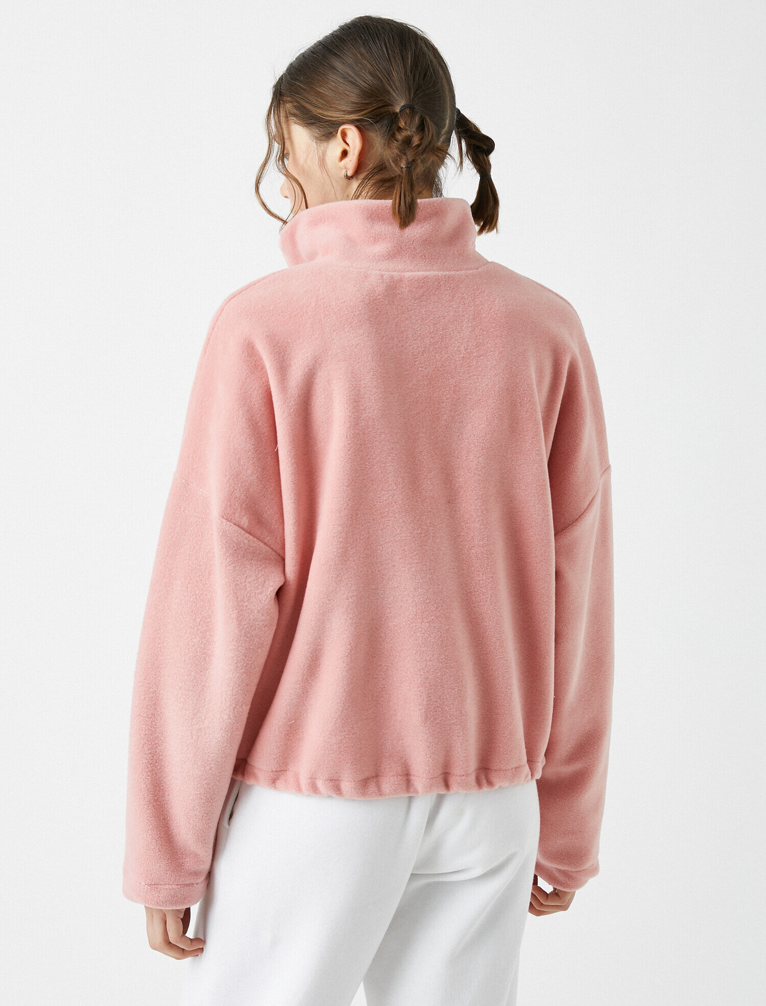   Fermuar Detaylı Polar Sweatshirt