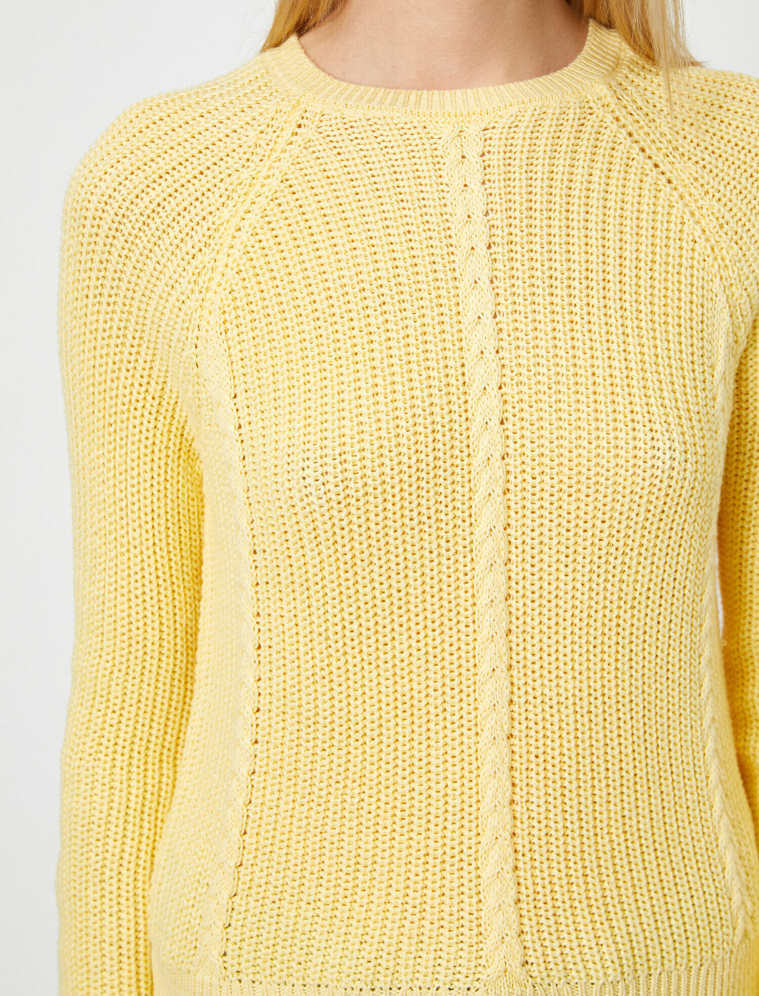   Bisiklet Yaka Saç Örgülü Triko Kazak