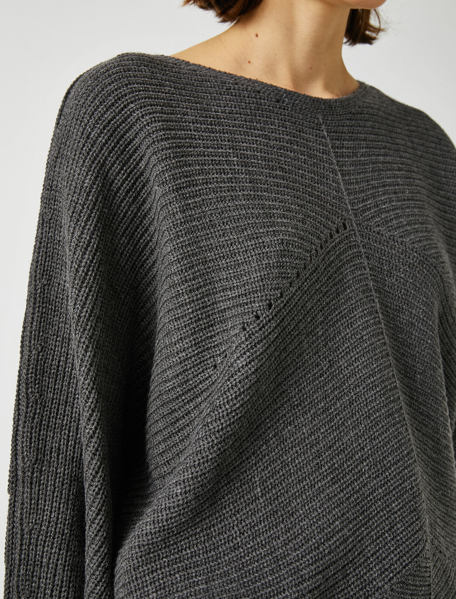   Triko Kazak Kayık Yaka Uzun Kollu