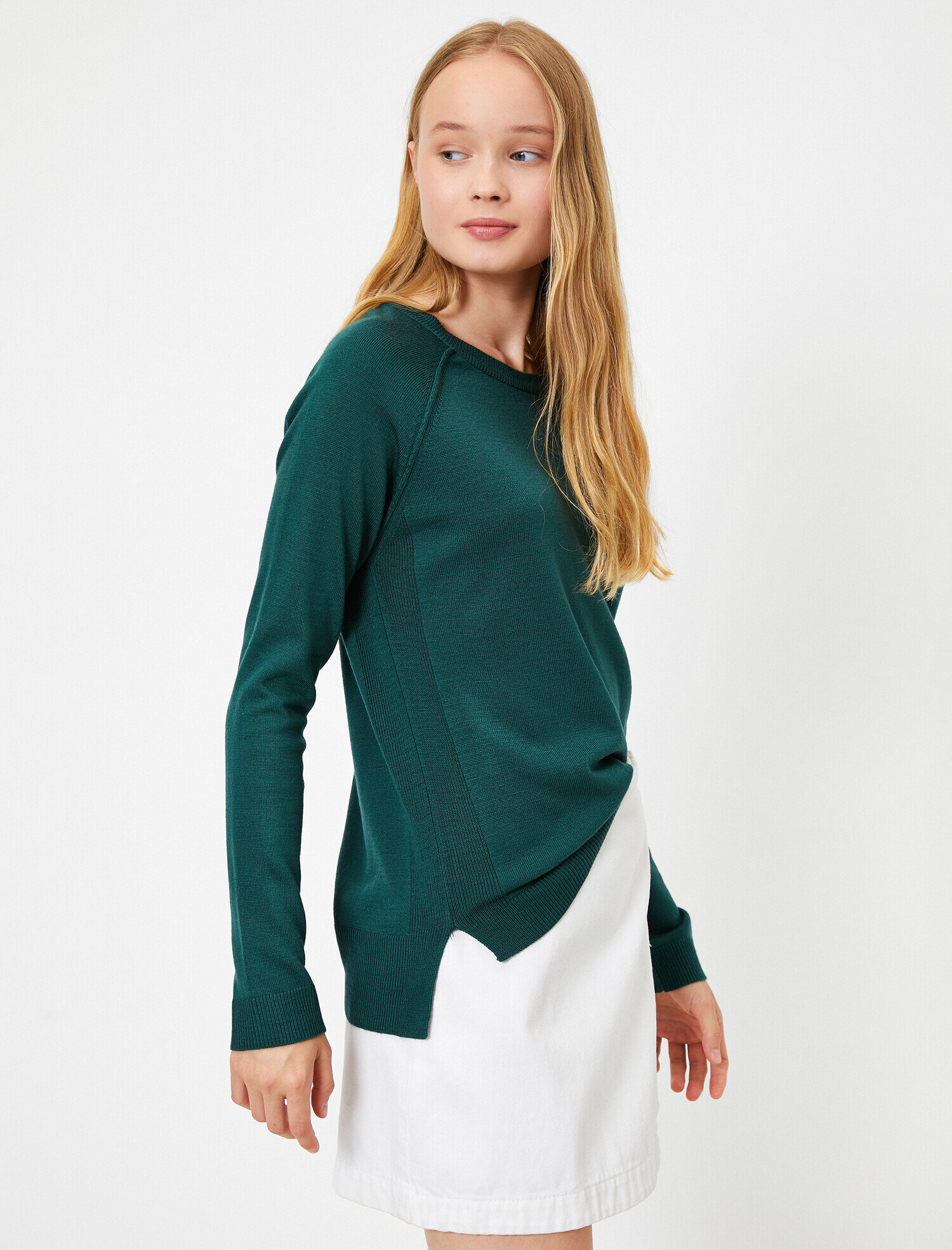   Bisiklet Yaka Uzun Kollu Rahat Kesim Triko Kazak