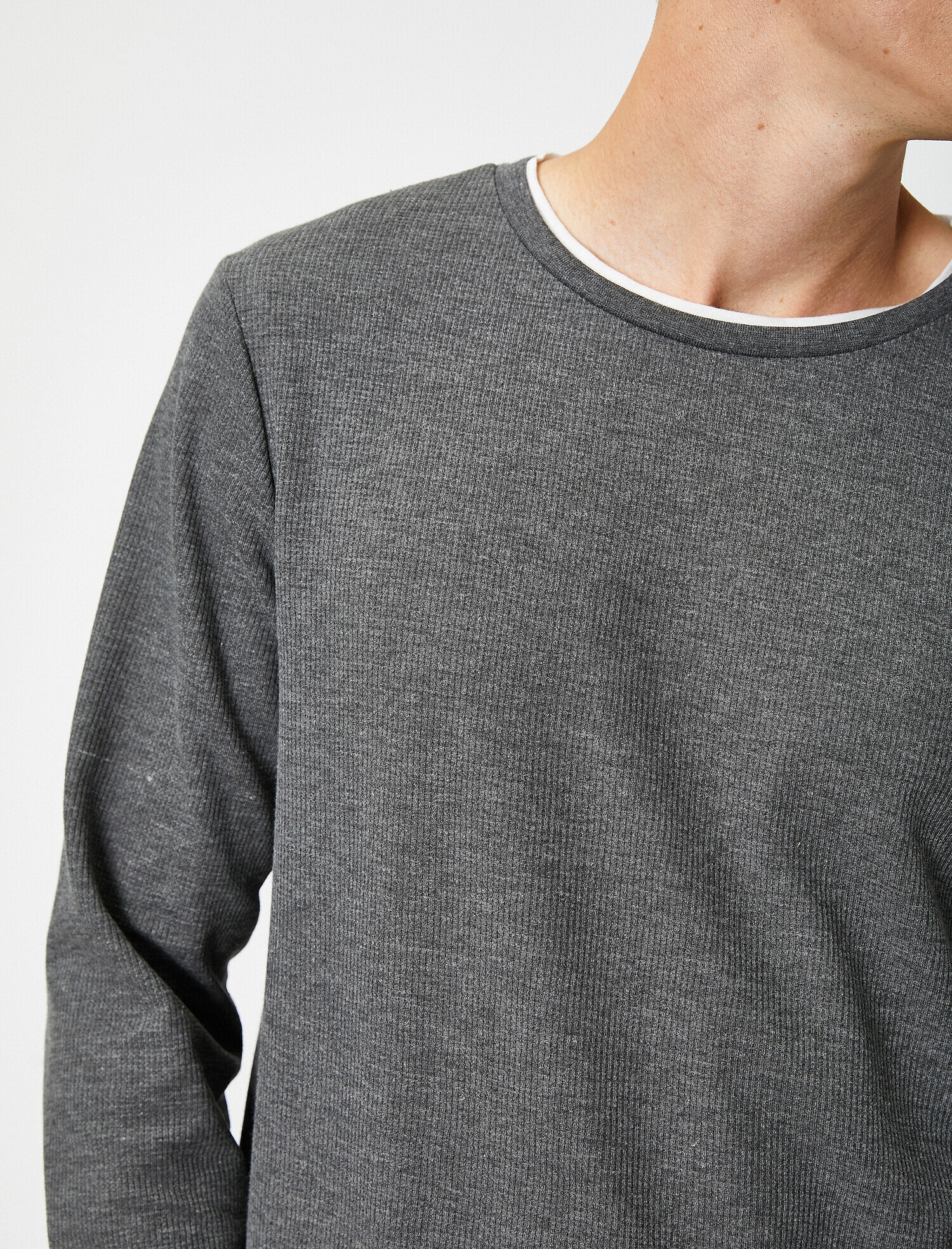   Pamuklu Basic Bisiklet Yaka Uzun Kollu Regular Fit Tişört