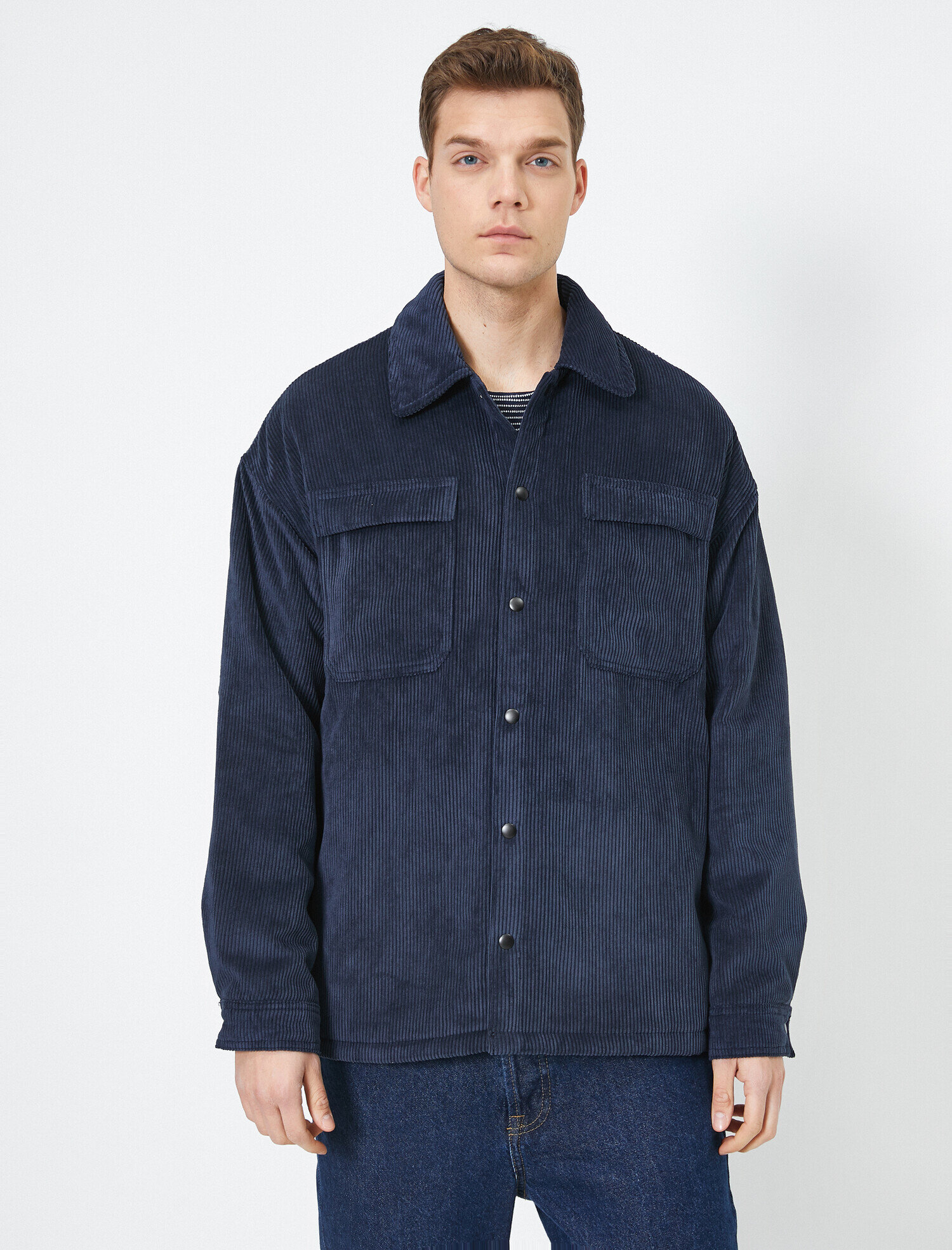   Gömlek Yaka Cep Detaylı Mont