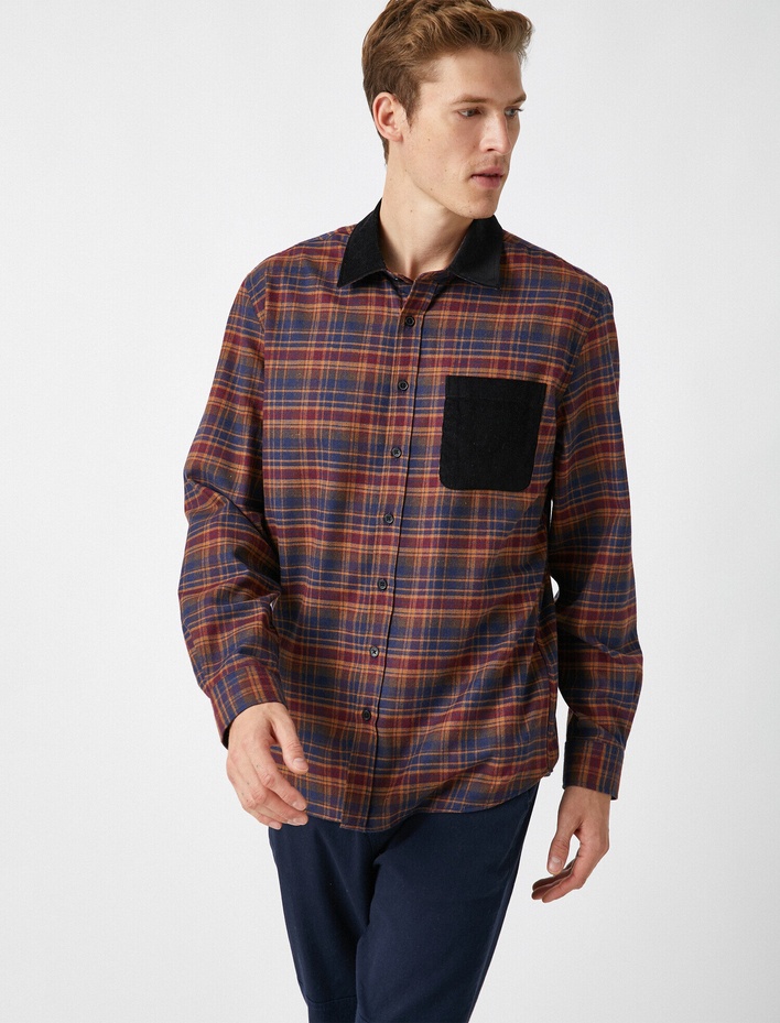  Cepli Klasik Yaka Ekoseli Gömlek