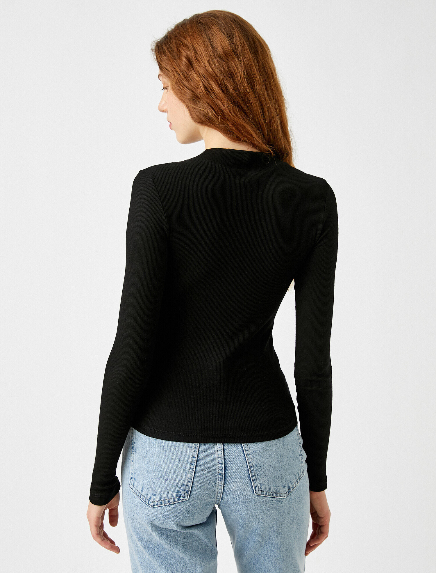   Uzun Kollu Tişört Bisiklet Yaka